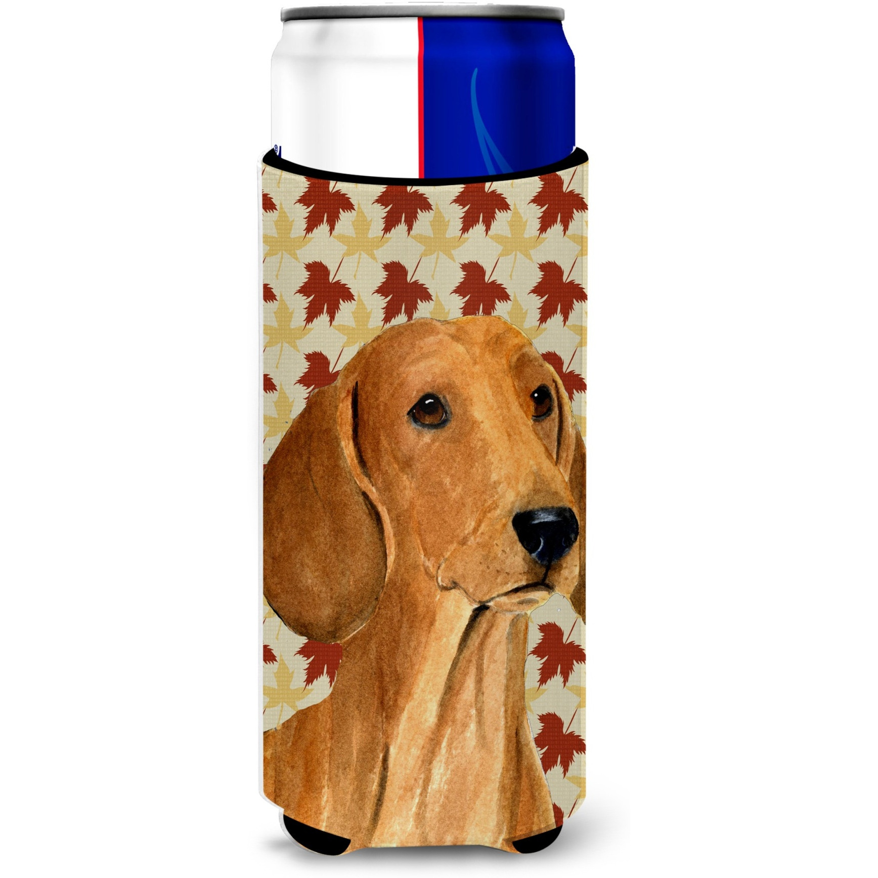Dachshund Fall Leaves Portrait Ultra Beverage Insulators for slim cans SS4369MUK