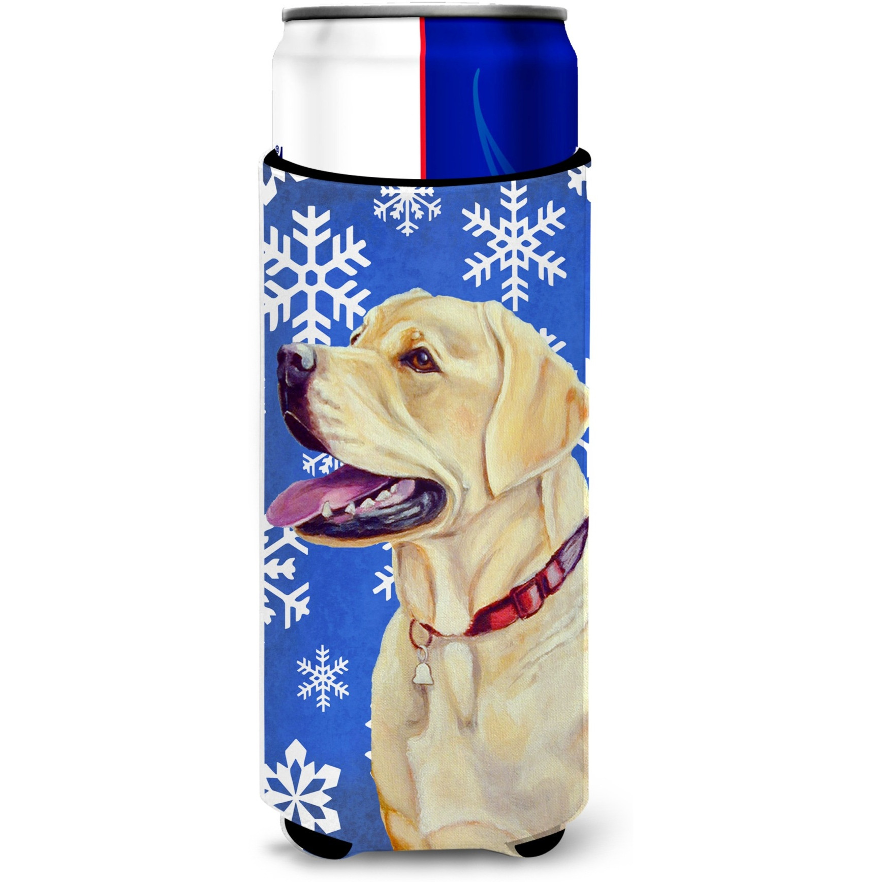 Labrador Winter Snowflakes Holiday Ultra Beverage Insulators for slim cans LH9293MUK