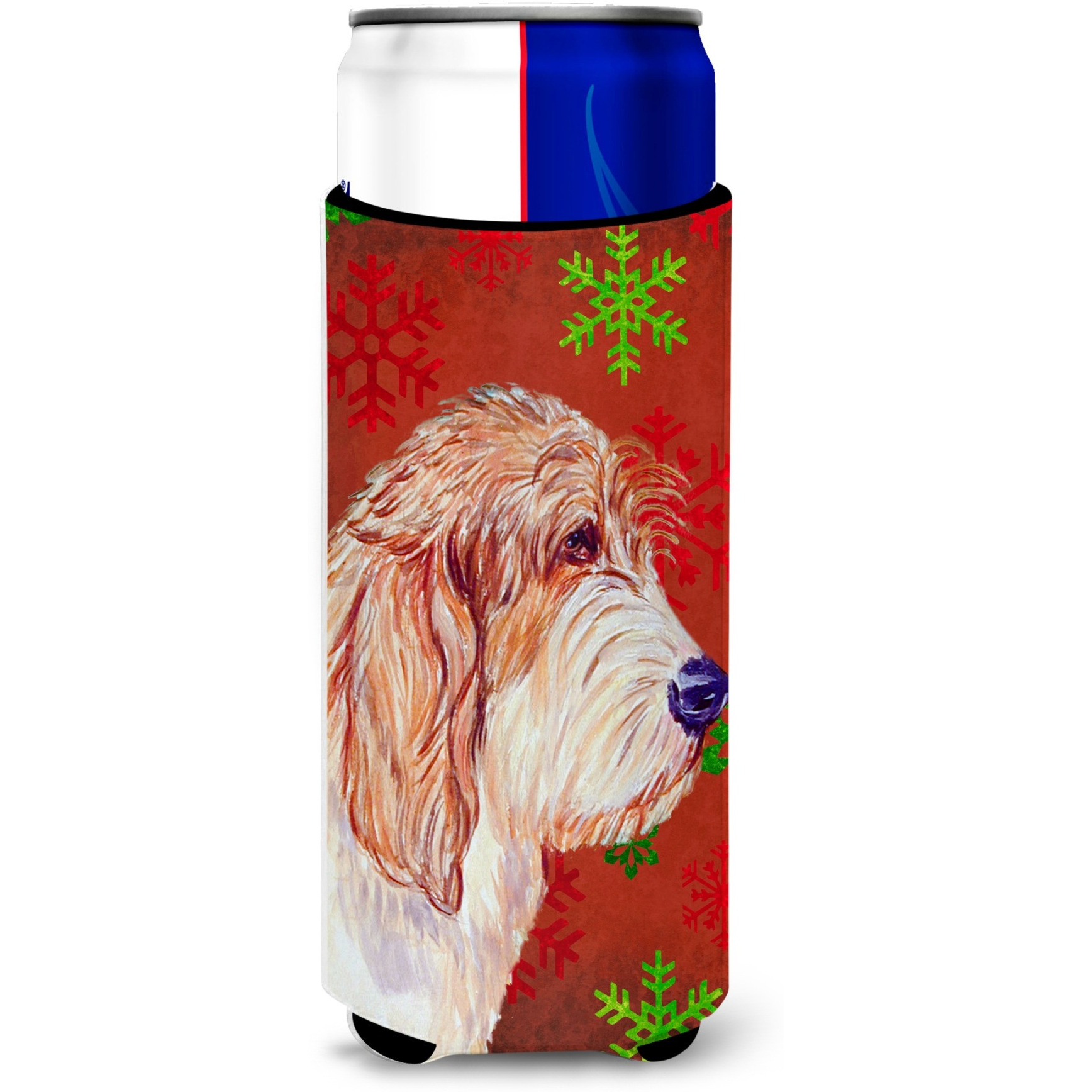Petit Basset Griffon Vendeen Red Green Snowflake Christmas Ultra Beverage Insulators for slim cans LH9352MUK