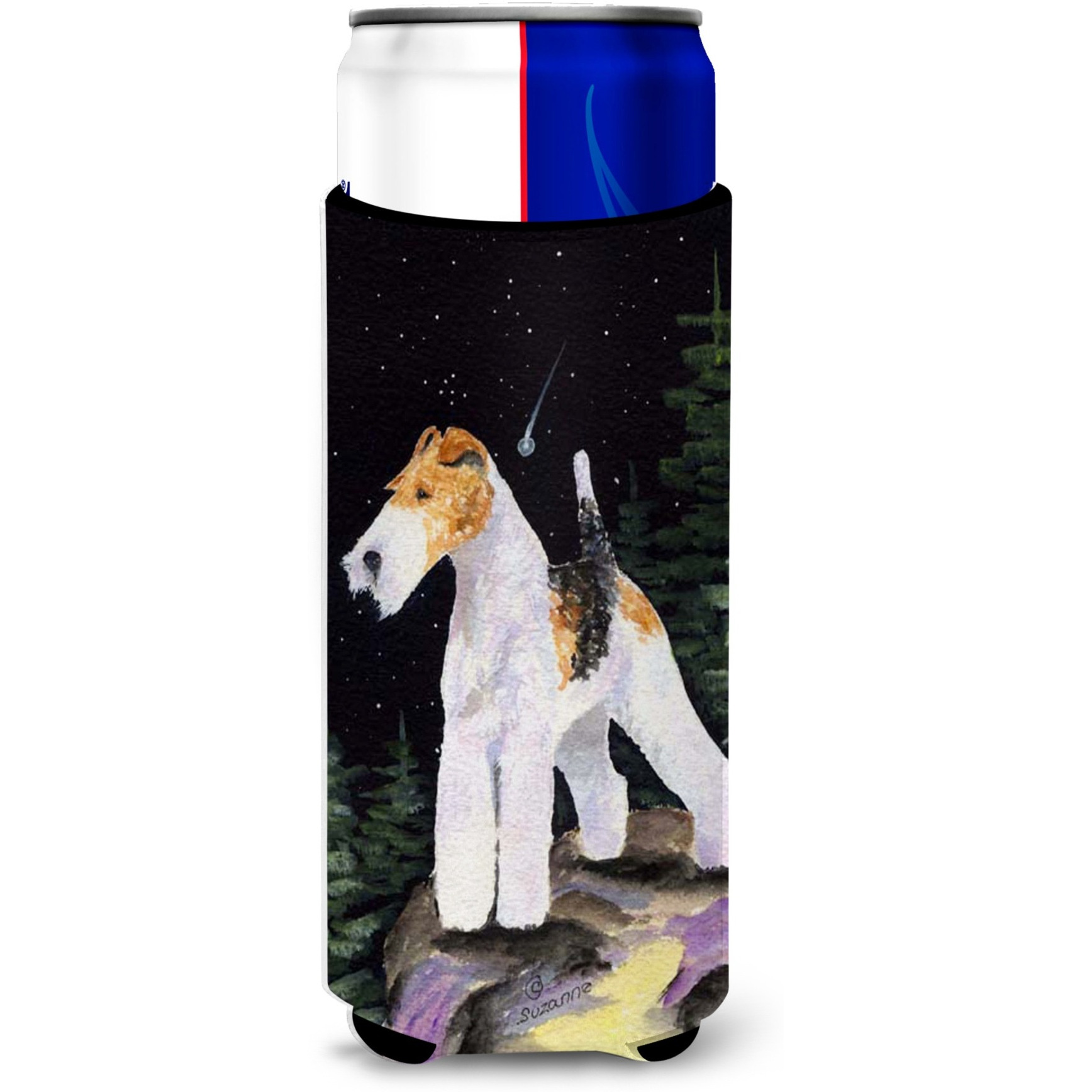 Starry Night Fox Terrier Ultra Beverage Insulators for slim cans SS8503MUK