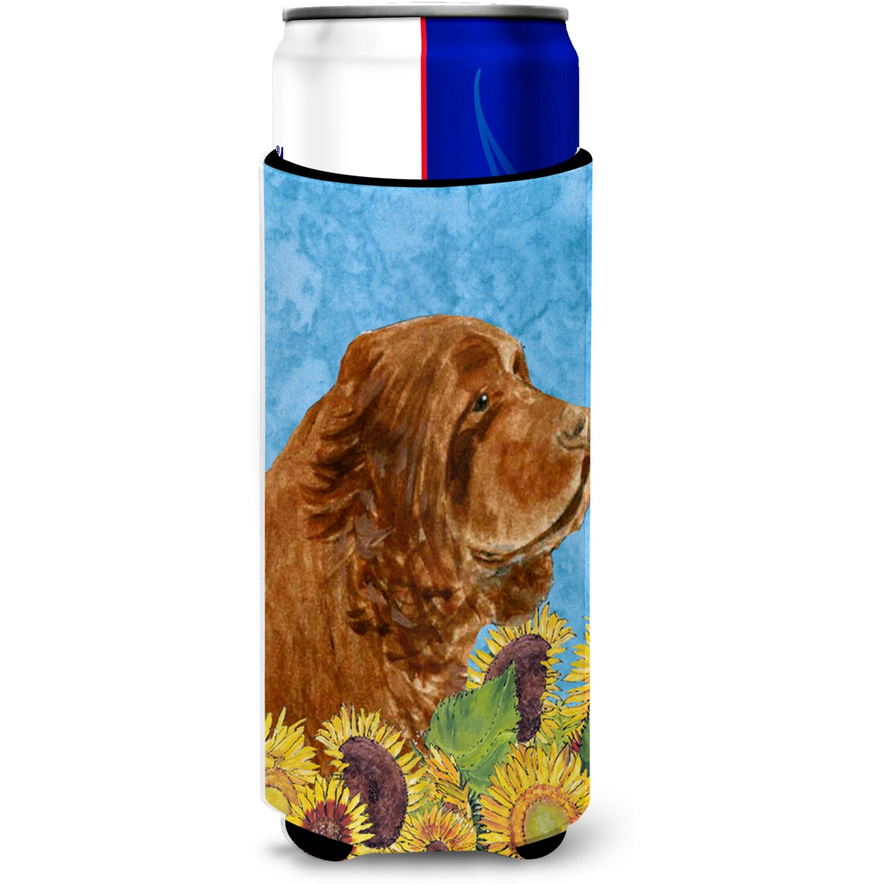 Sussex Spaniel in Summer Flowers Ultra Beverage Insulators for slim cans SS4143MUK