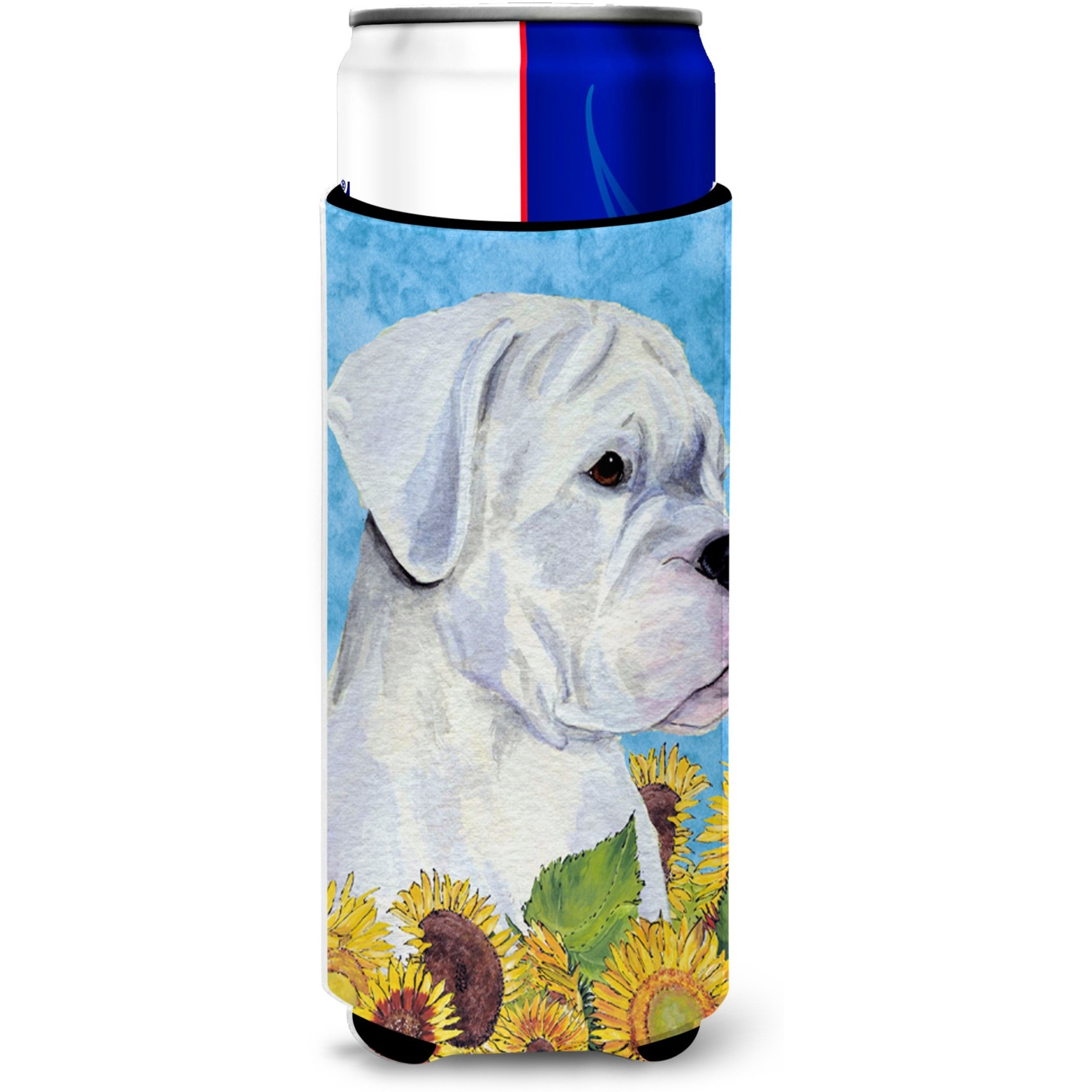 Boxer in Summer Flowers Ultra Beverage Insulators for slim cans SS4142MUK