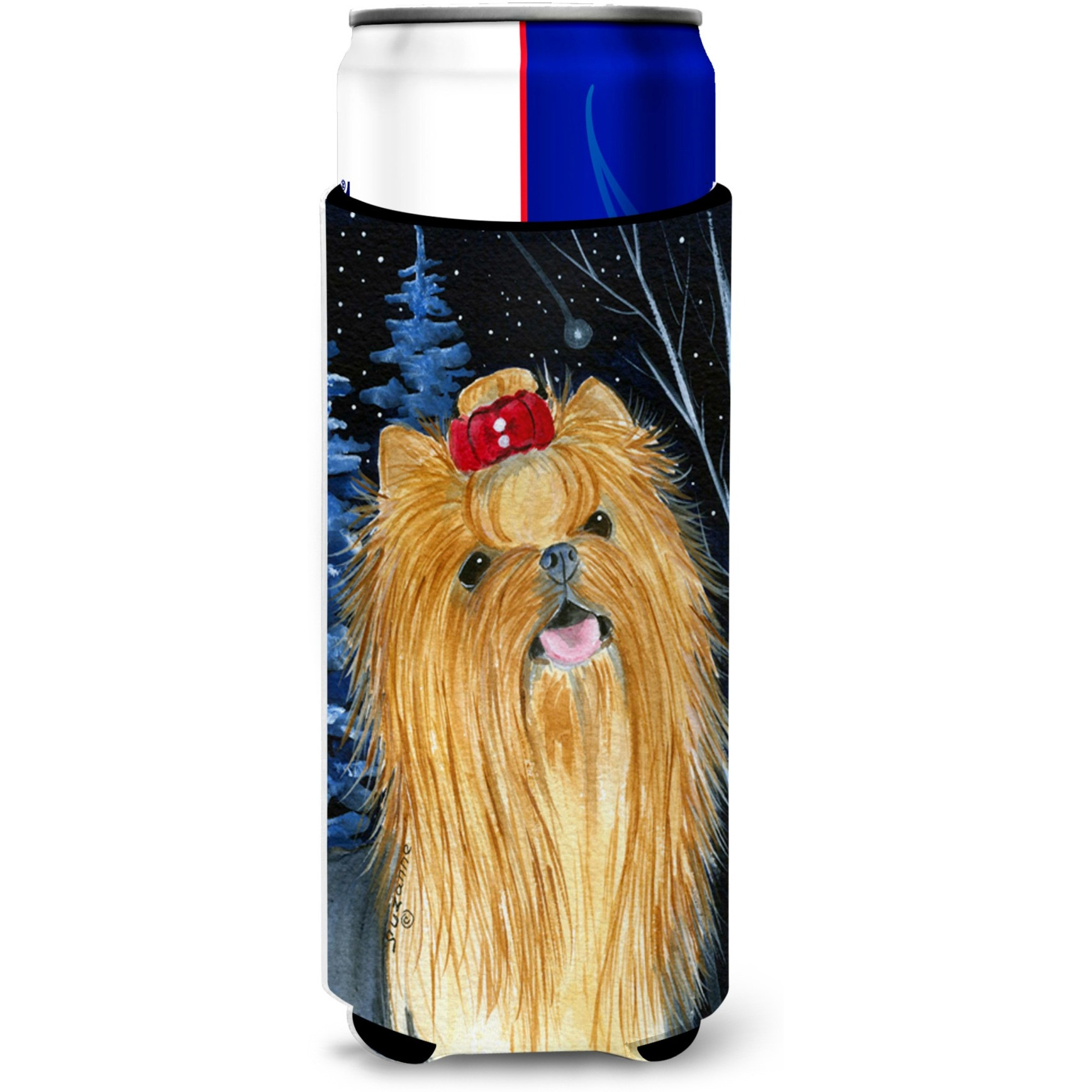 Starry Night Yorkie Ultra Beverage Insulators for slim cans SS8413MUK