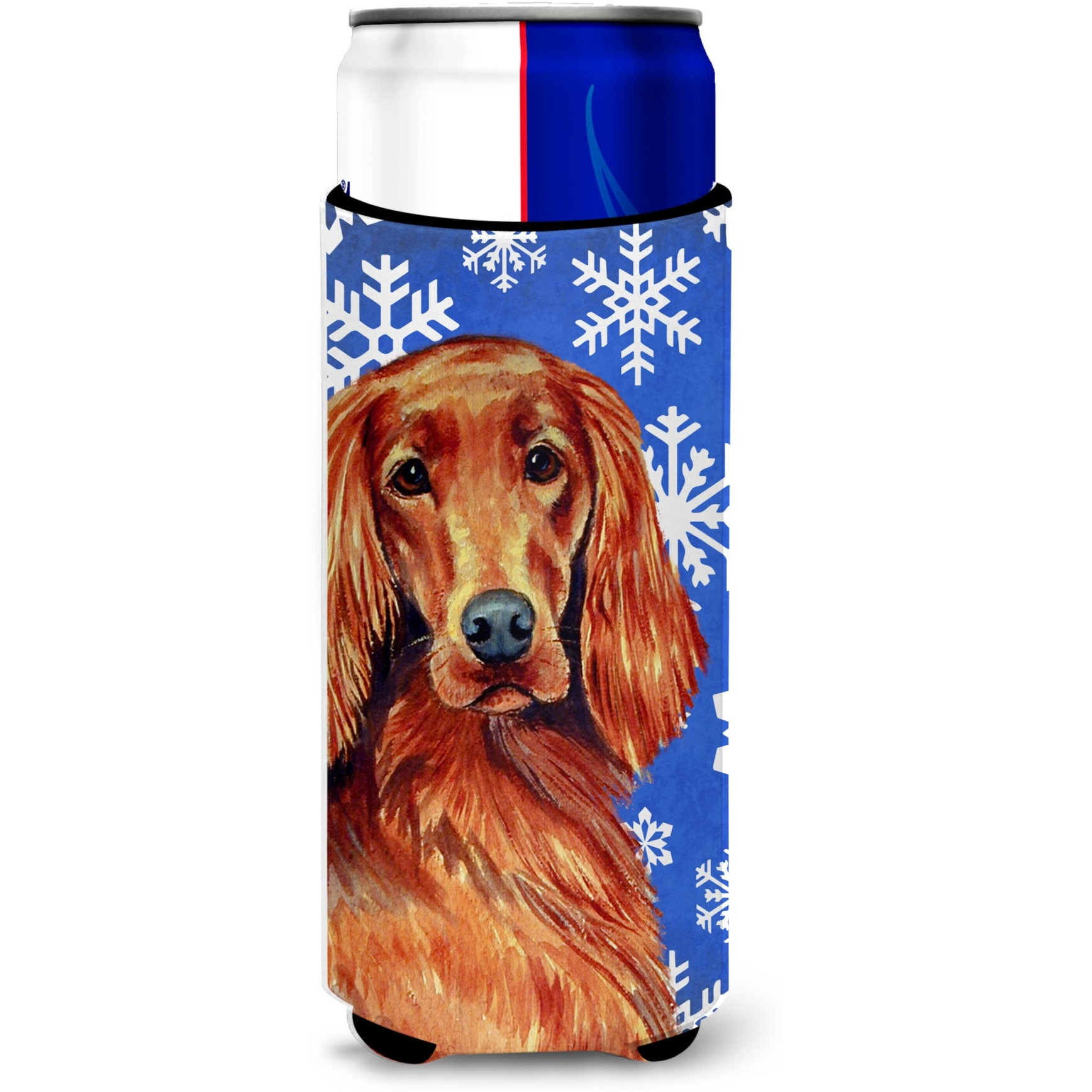 Irish Setter Winter Snowflakes Holiday Ultra Beverage Insulators for slim cans LH9299MUK