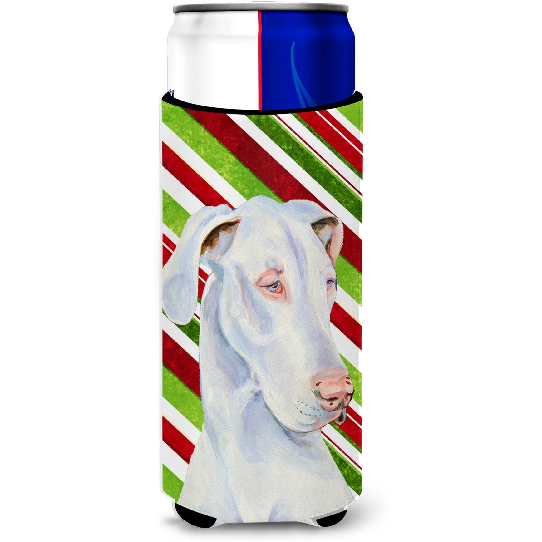 Great Dane Candy Cane Holiday Christmas Ultra Beverage Insulators for slim cans LH9221MUK
