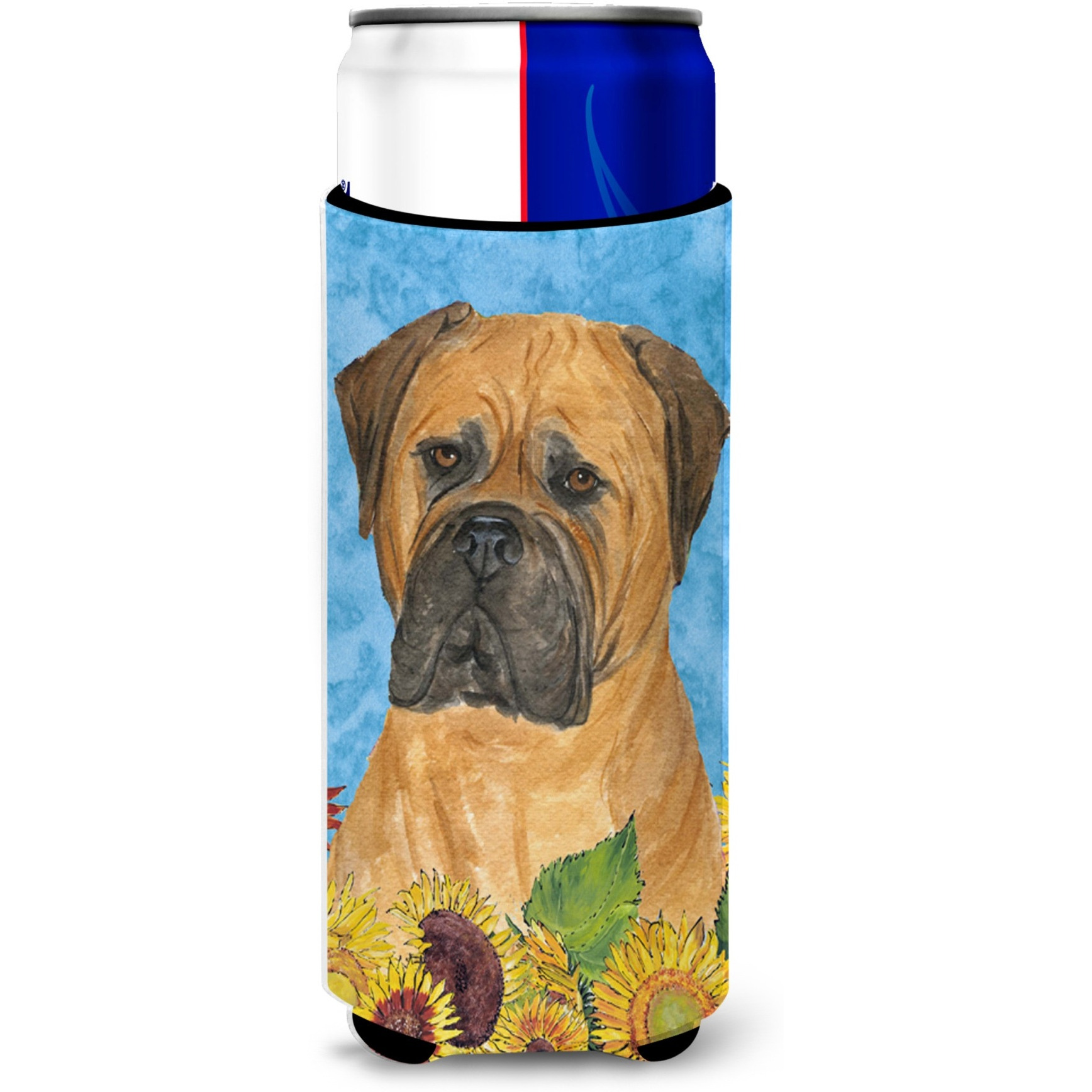 Bullmastiff in Summer Flowers Ultra Beverage Insulators for slim cans SS4150MUK
