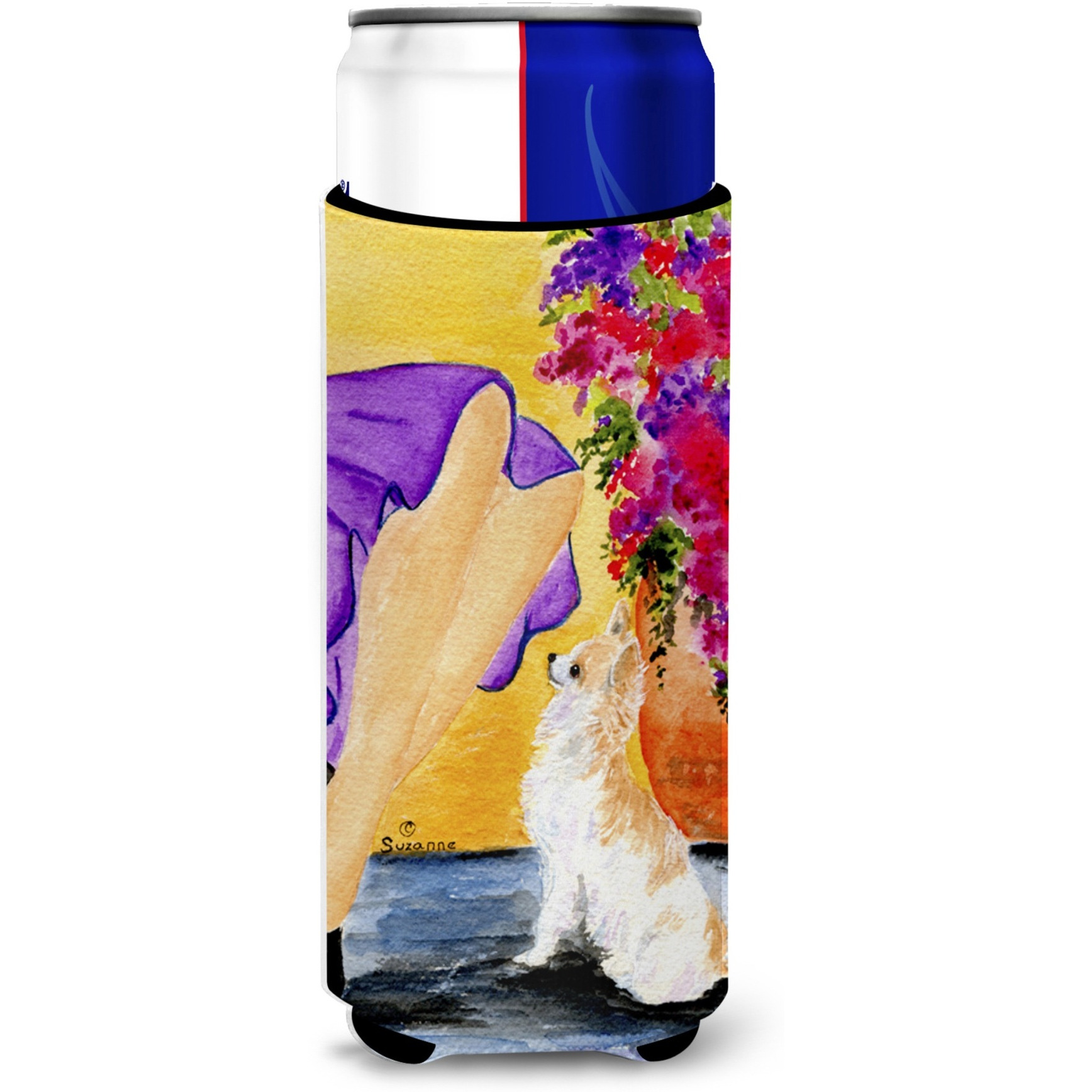 Lady with her Chihuahua Ultra Beverage Insulators for slim cans SS8521MUK