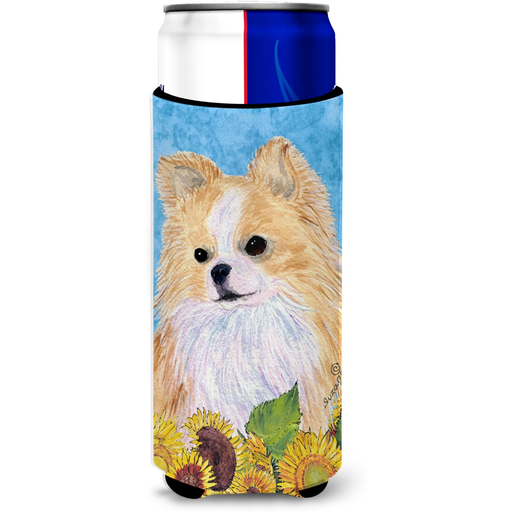 Chihuahua in Summer Flowers Ultra Beverage Insulators for slim cans SS4242MUK