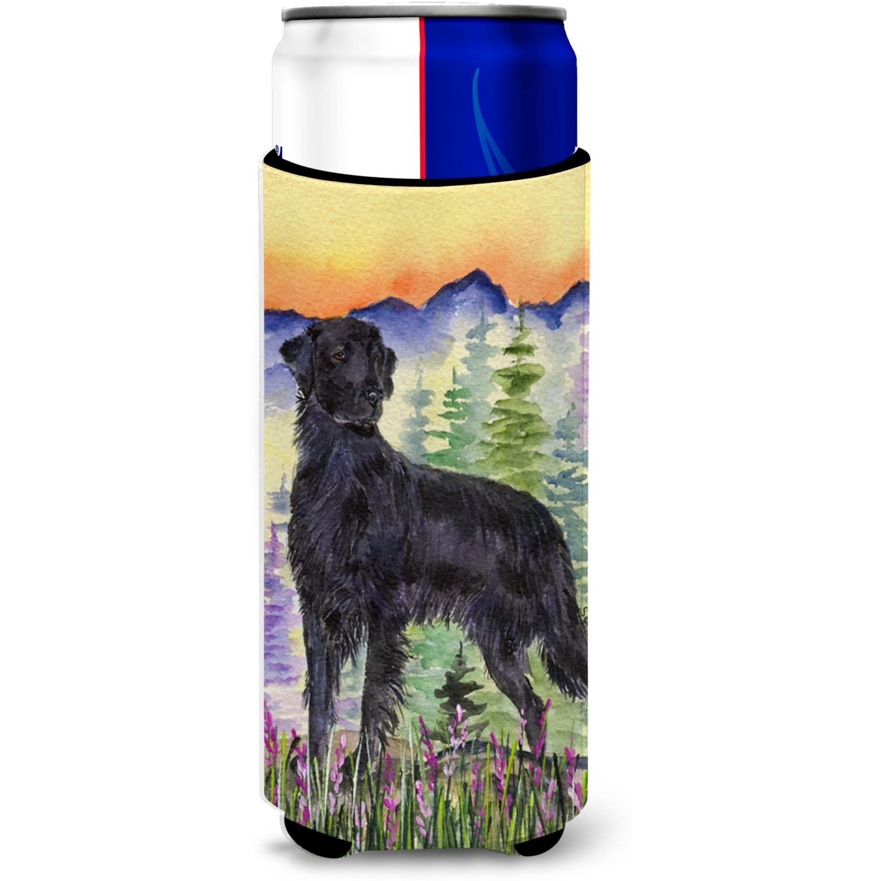 Flat Coated Retriever Ultra Beverage Insulators for slim cans SS8263MUK