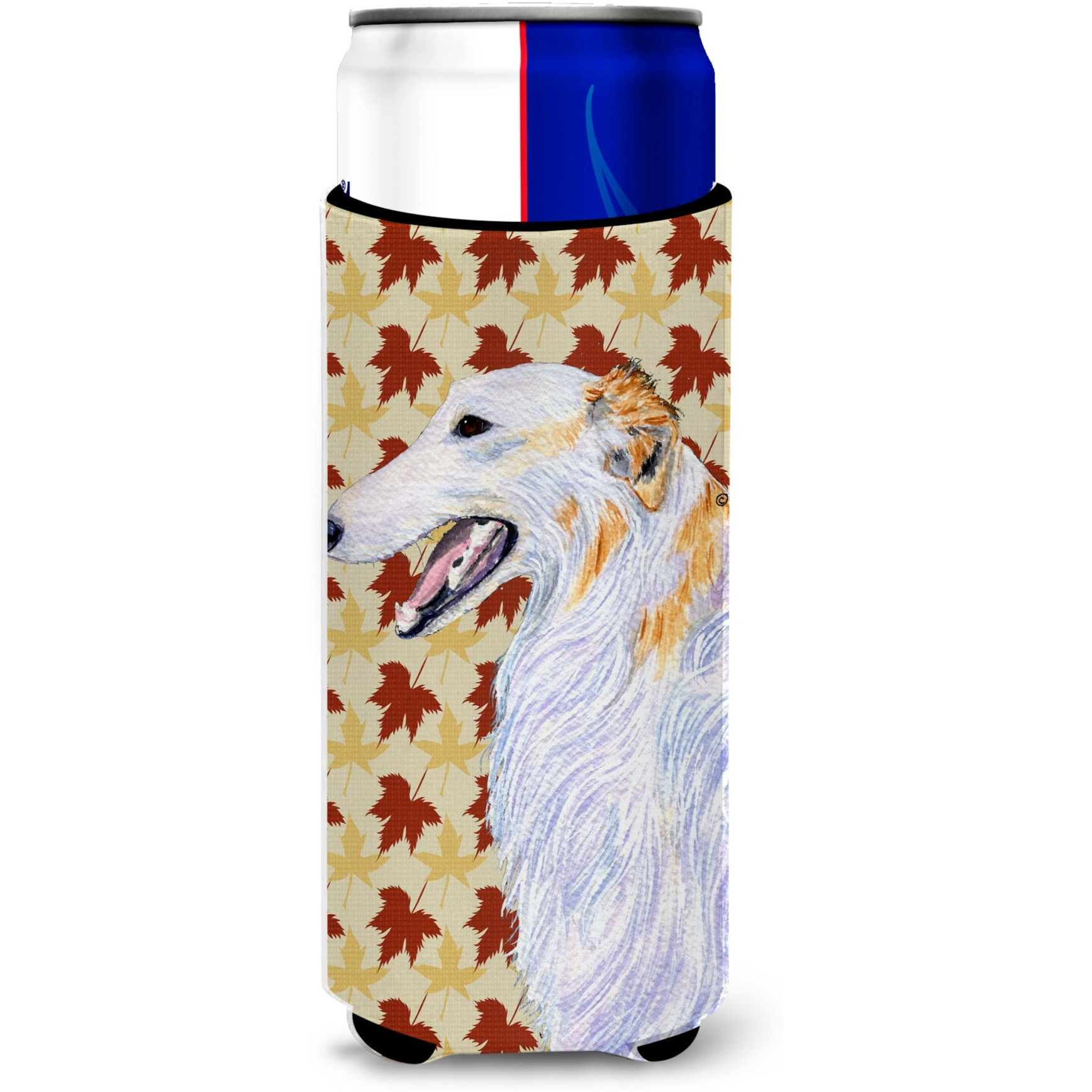 Borzoi Fall Leaves Portrait Ultra Beverage Insulators for slim cans SS4381MUK