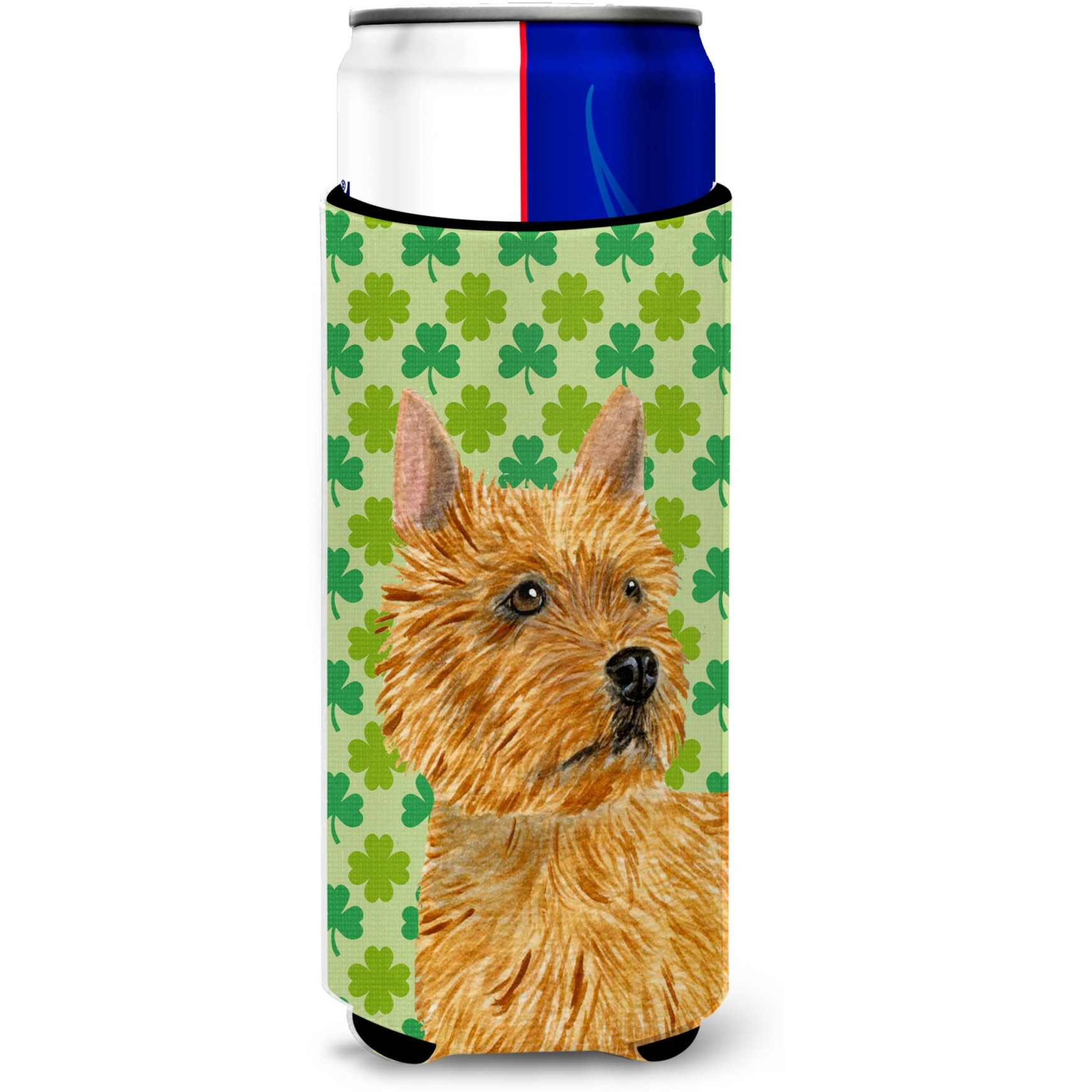 Norwich Terrier St. Patrick's Day Shamrock Portrait Ultra Beverage Insulators for slim cans SS4430MUK