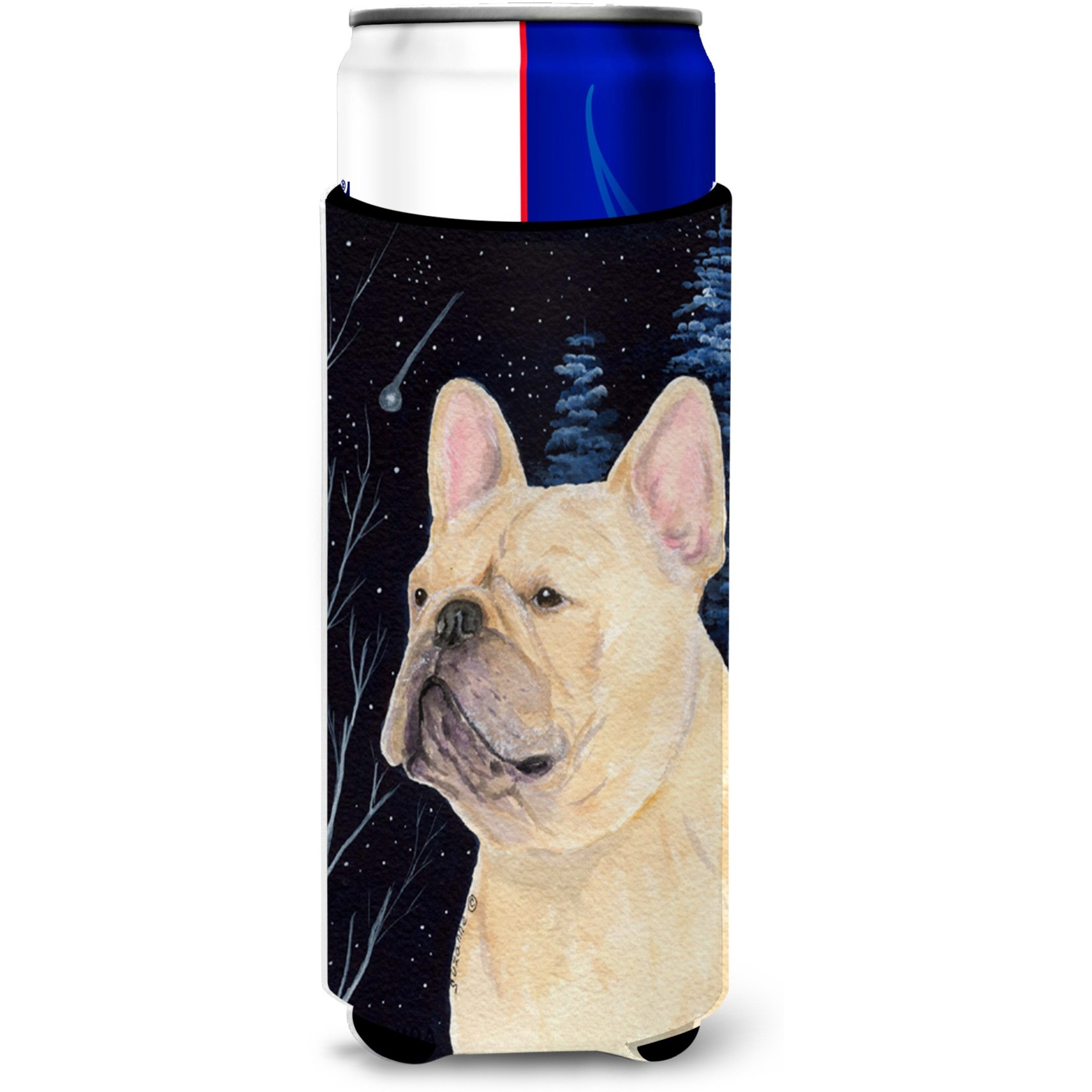 Starry Night French Bulldog Ultra Beverage Insulators for slim cans SS8441MUK