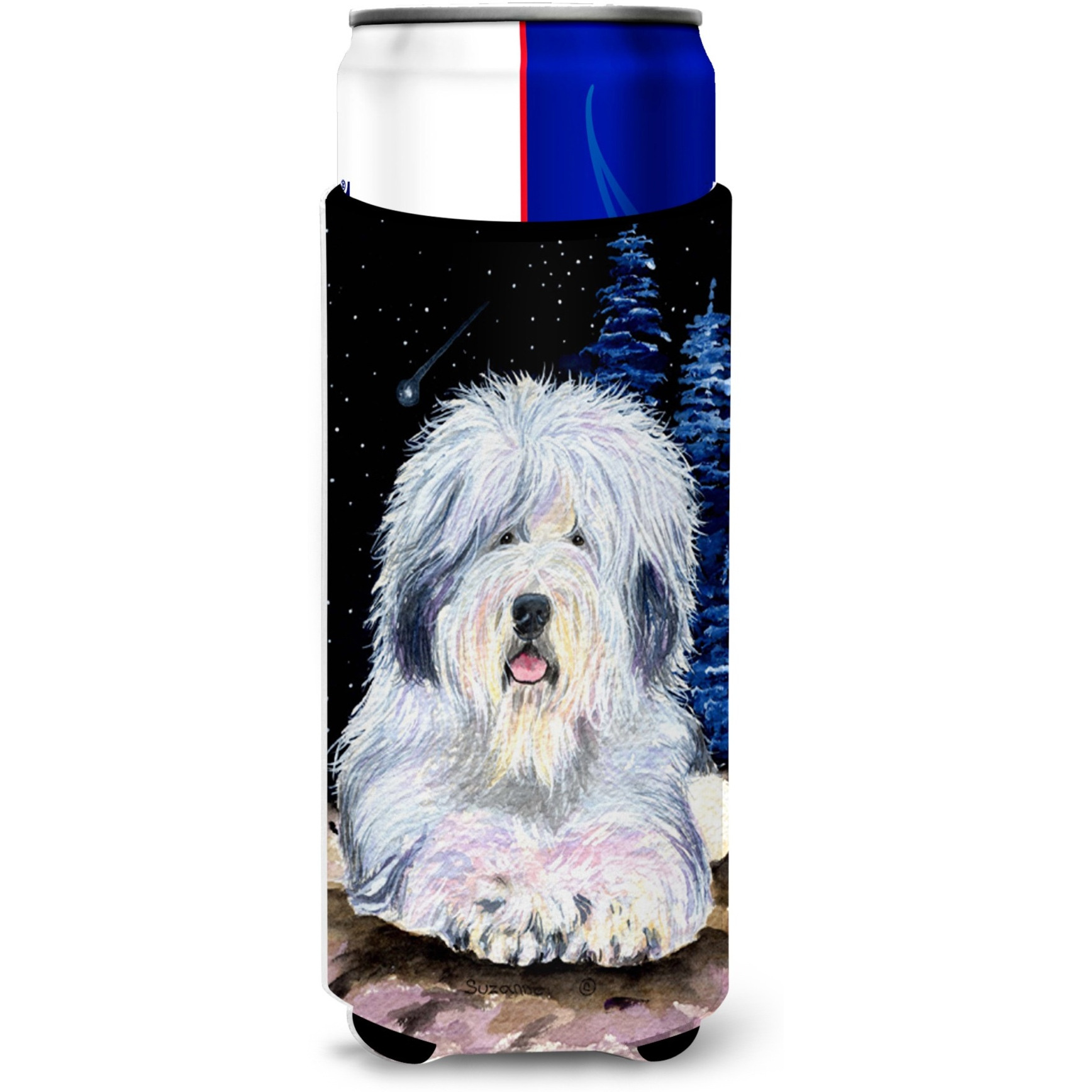 Starry Night Old English Sheepdog Ultra Beverage Insulators for slim cans SS8443MUK