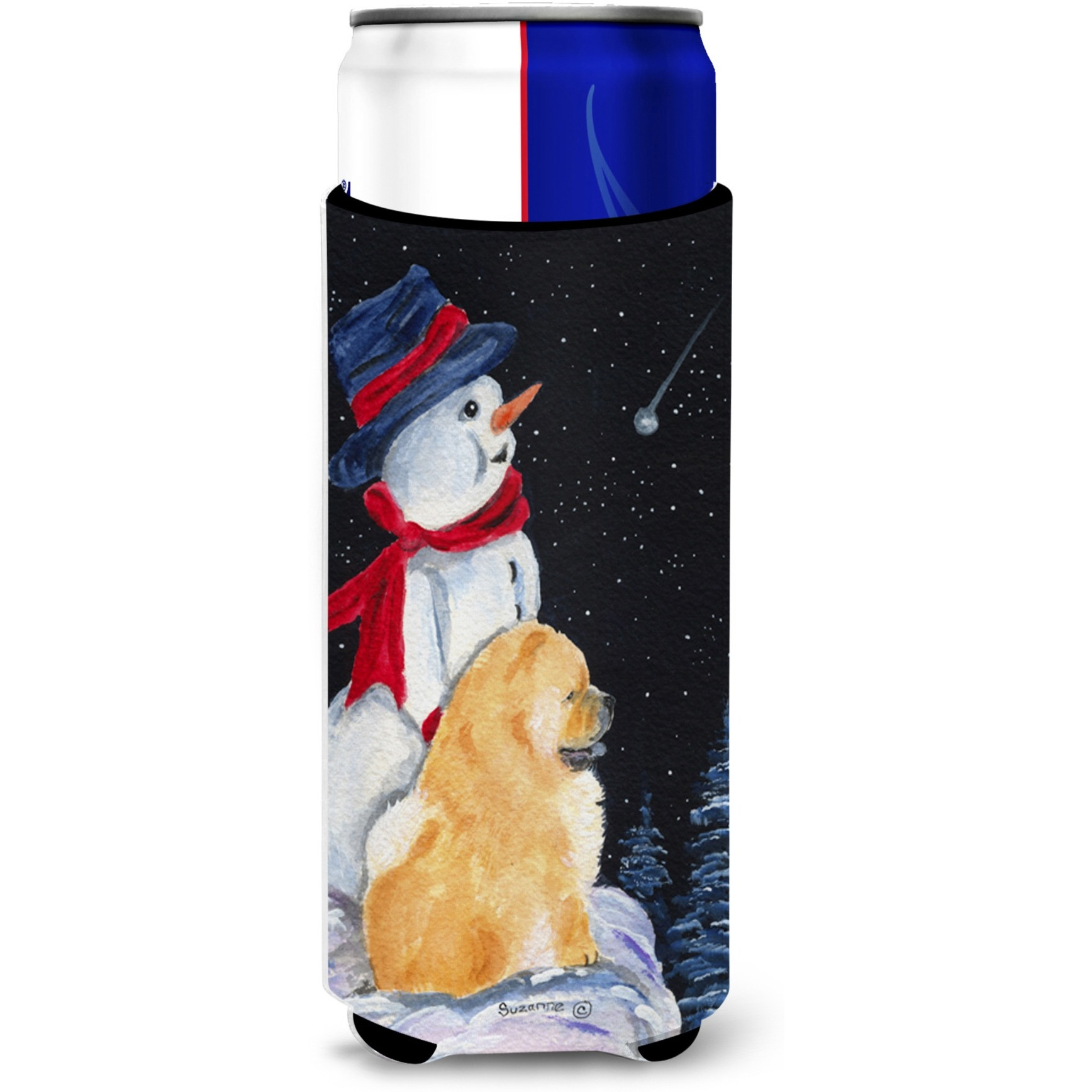 Snowman with Chow Chow Ultra Beverage Insulators for slim cans SS8554MUK