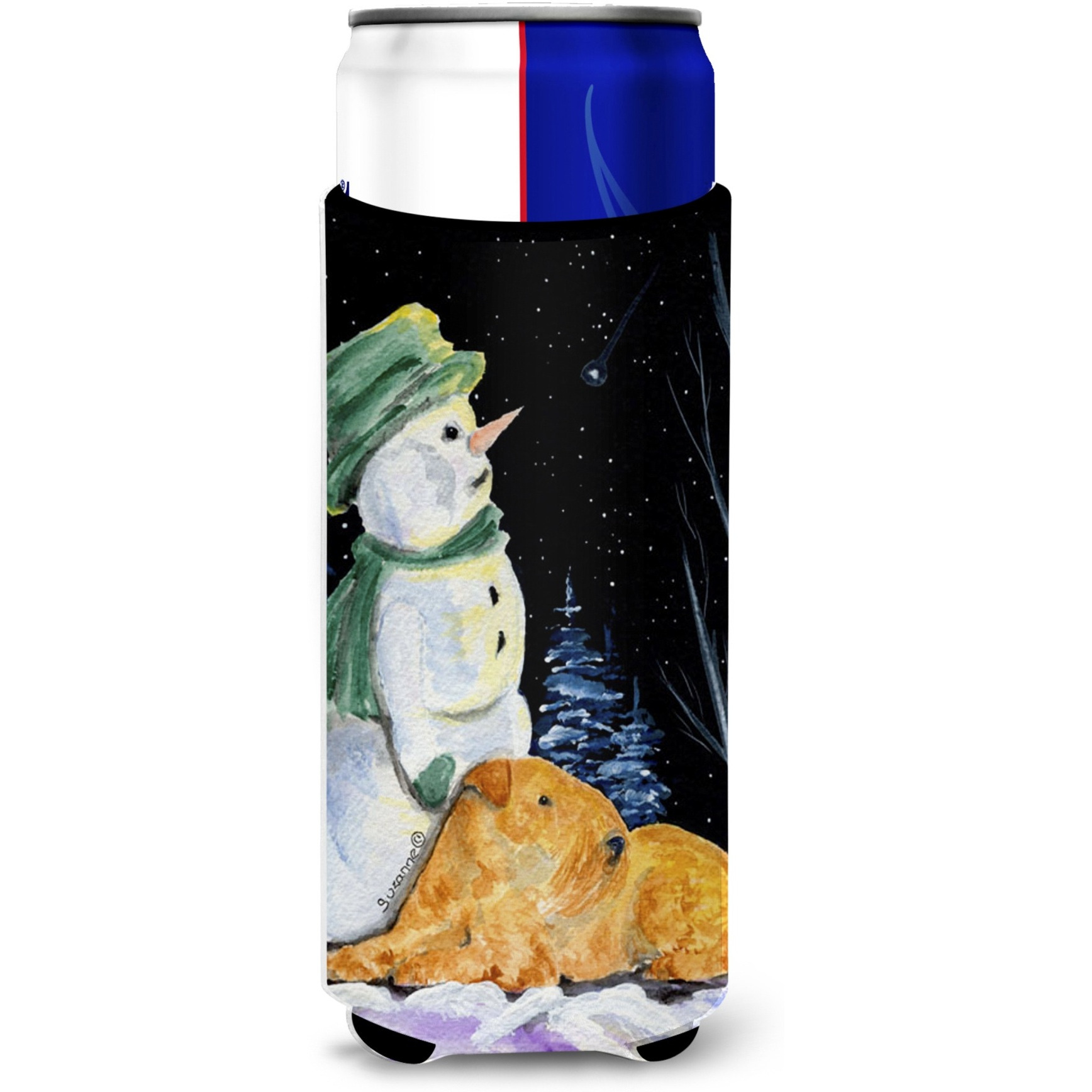 Snowman with Lakeland Terrier Ultra Beverage Insulators for slim cans SS8555MUK
