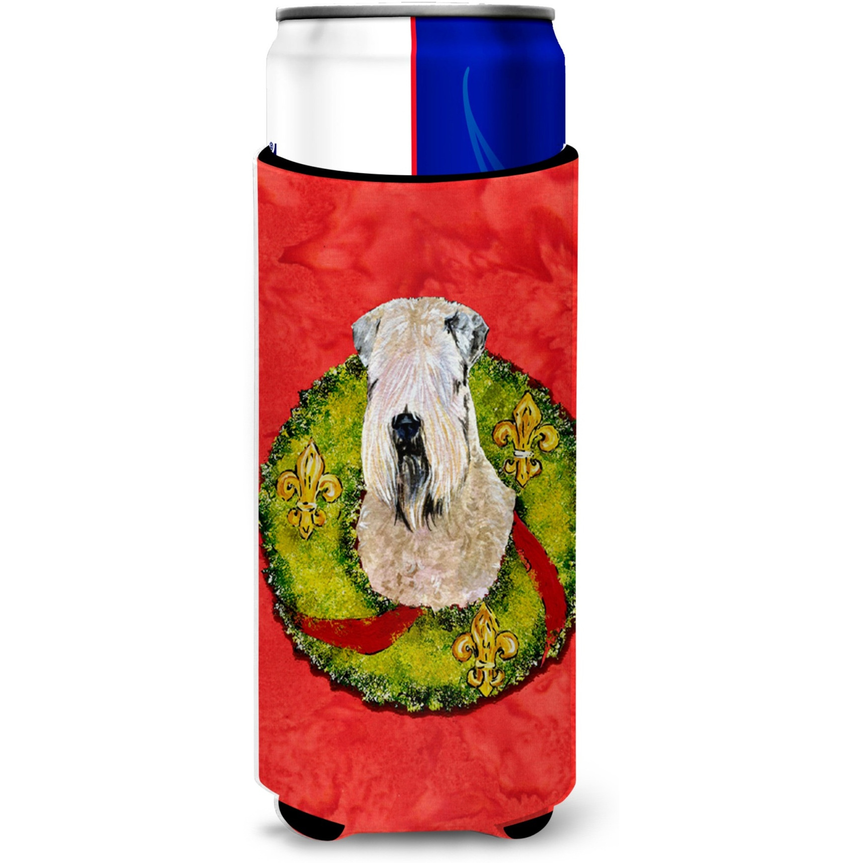 Wheaten Terrier Soft Coated Cristmas Wreath Ultra Beverage Insulators for slim cans SS4178MUK