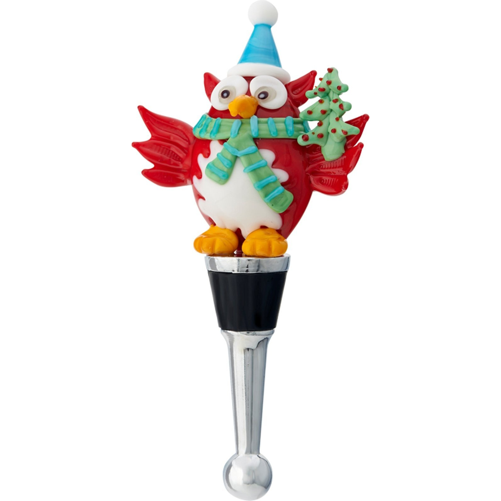 LS Arts XM-948 Bottle Stopper - Festive Owl