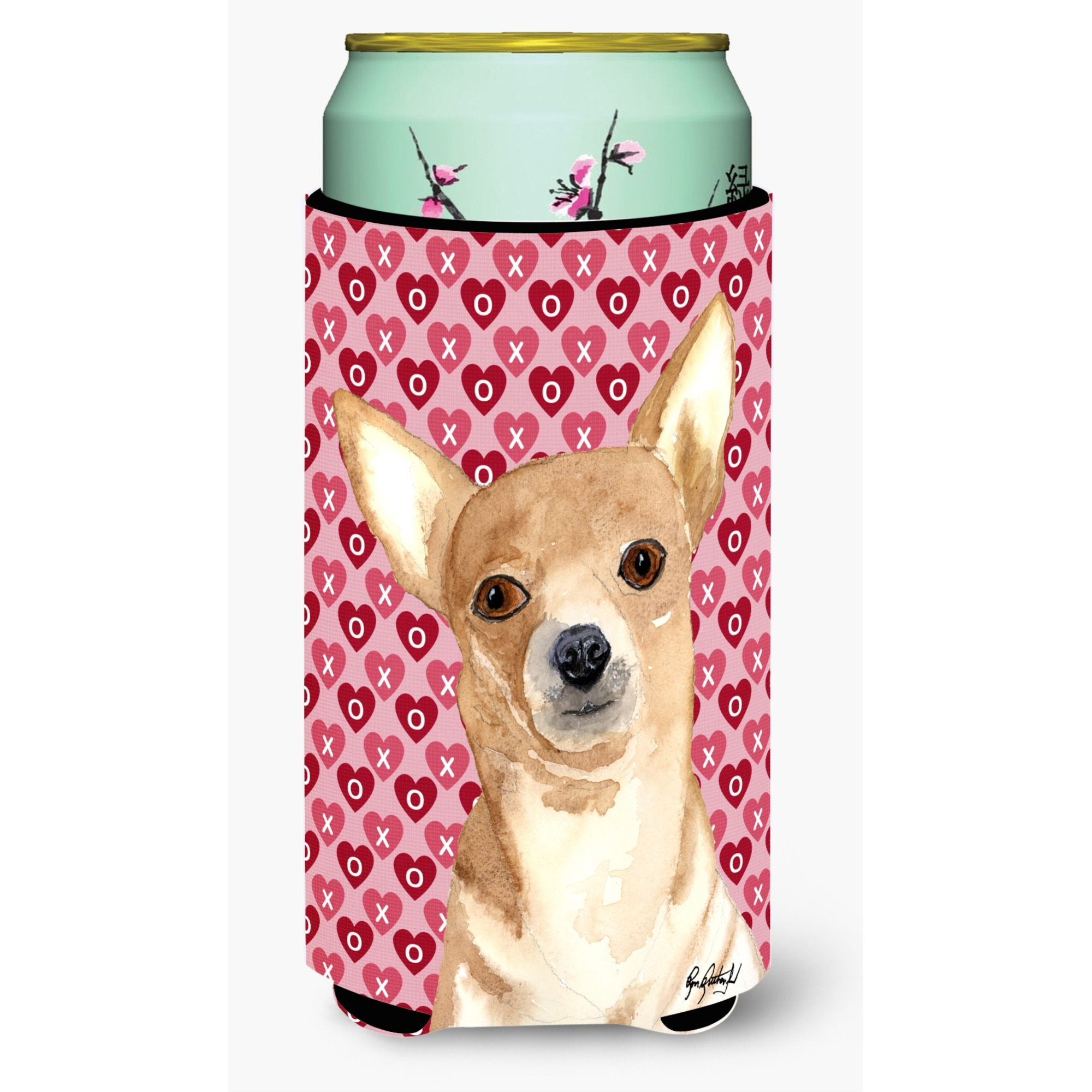 Chihuahua Love and Hearts Tall Boy Beverage Insulator Beverage Insulator Hugger RDR3014TBC