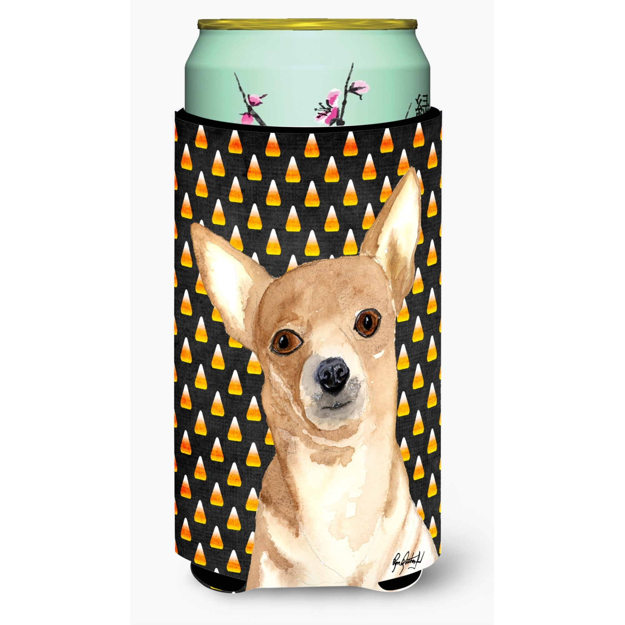 Candy Corn Chihuahua Halloween Tall Boy Beverage Insulator Beverage Insulator Hugger RDR3016TBC