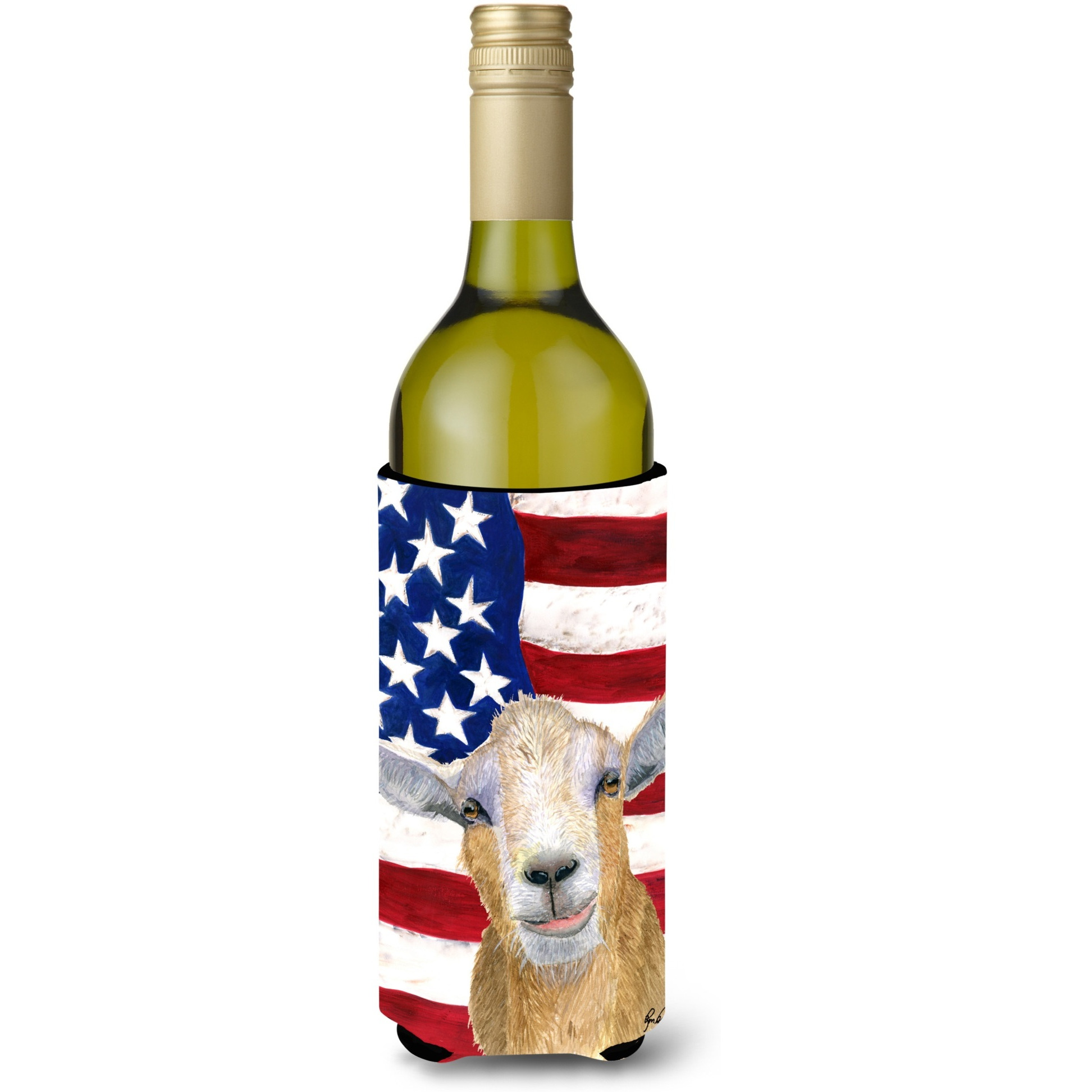 USA American Goat Wine Bottle Beverage Insulator Beverage Insulator Hugger  RDR3028LITERK