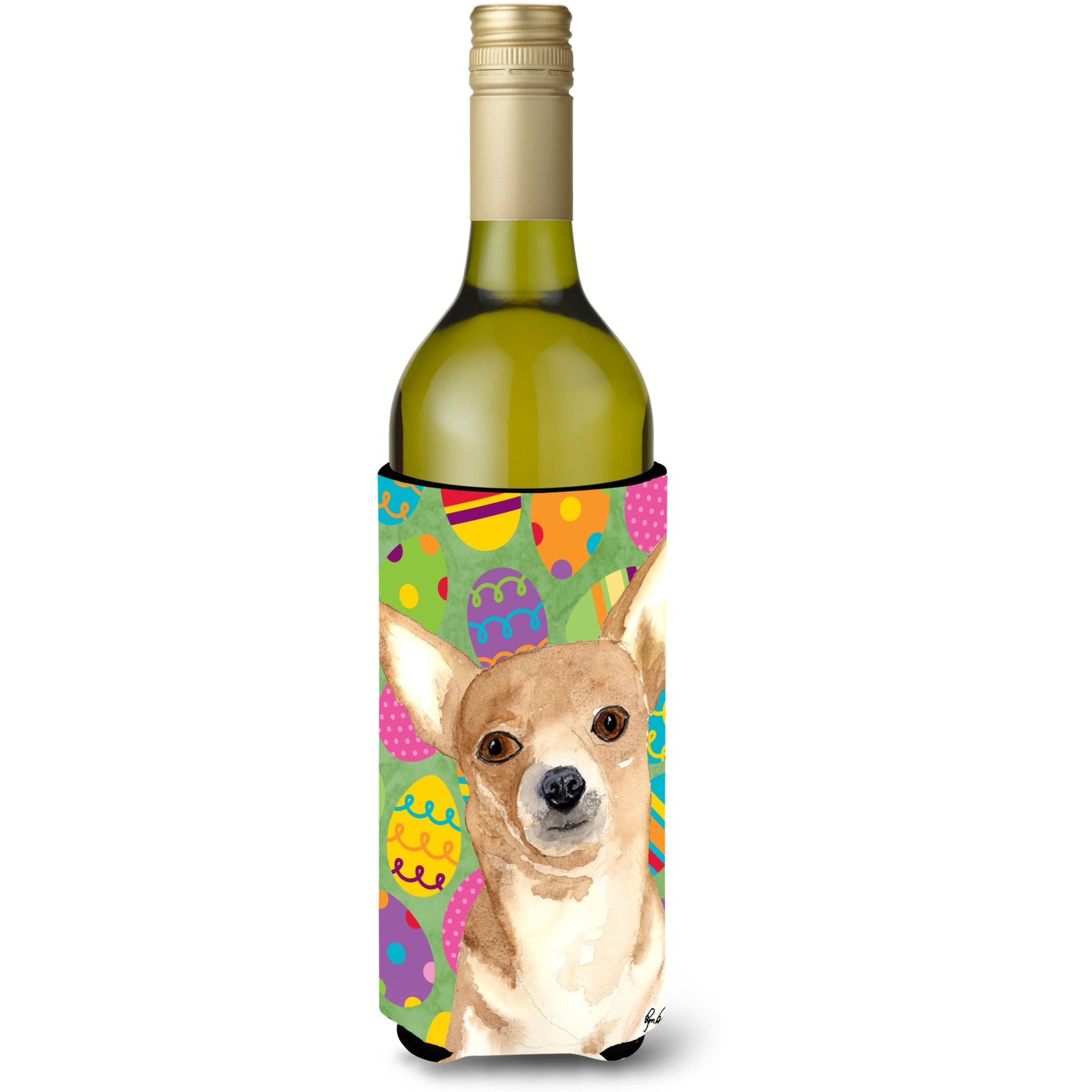 Eggravaganza Chihuahua Easter Wine Bottle Beverage Insulator Beverage Insulator Hugger  RDR3017LITERK