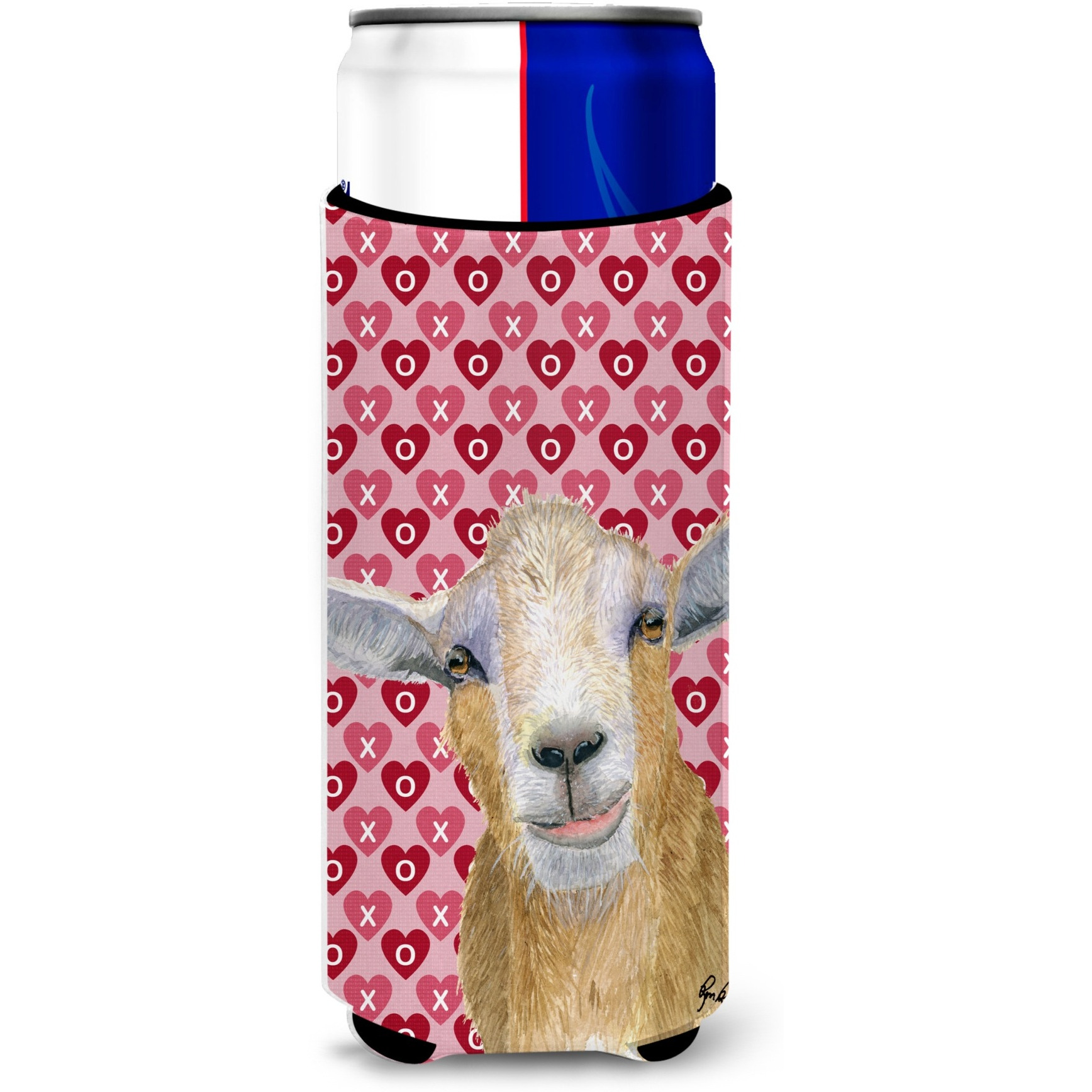 Hearts and Love Goat Ultra Beverage Insulators for slim cans  RDR3026MUK