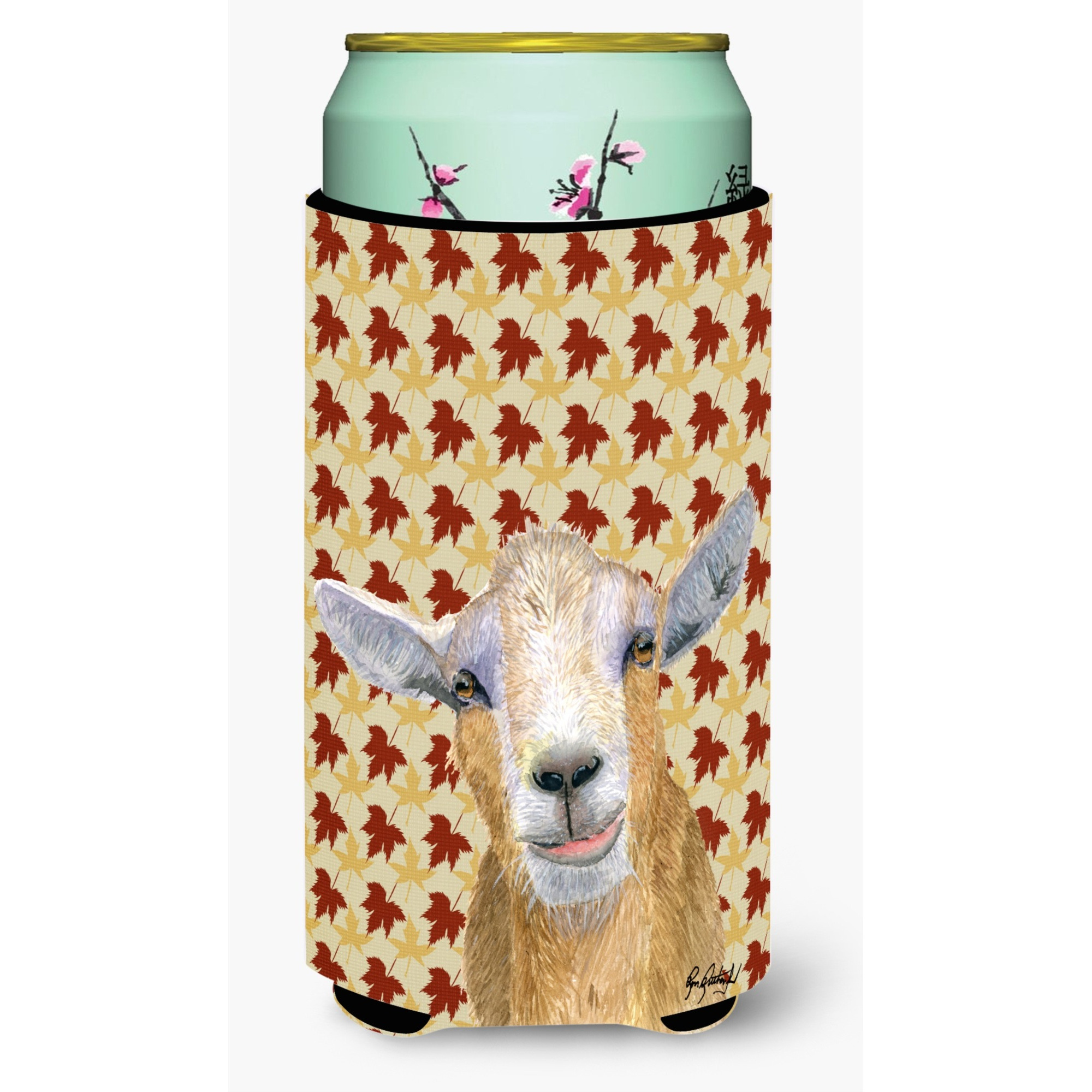 Fall Leaves Goat Tall Boy Beverage Insulator Beverage Insulator Hugger RDR3027TBC