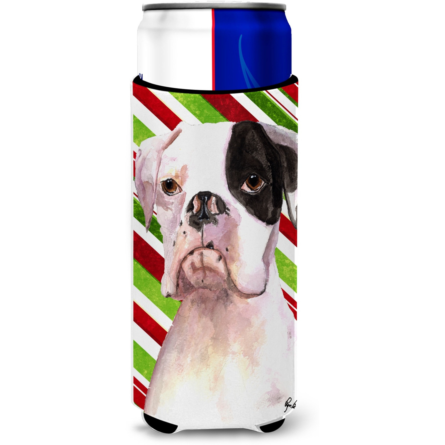 Cooper Candy Stripe Boxer Christmas Ultra Beverage Insulators for slim cans  RDR3002MUK