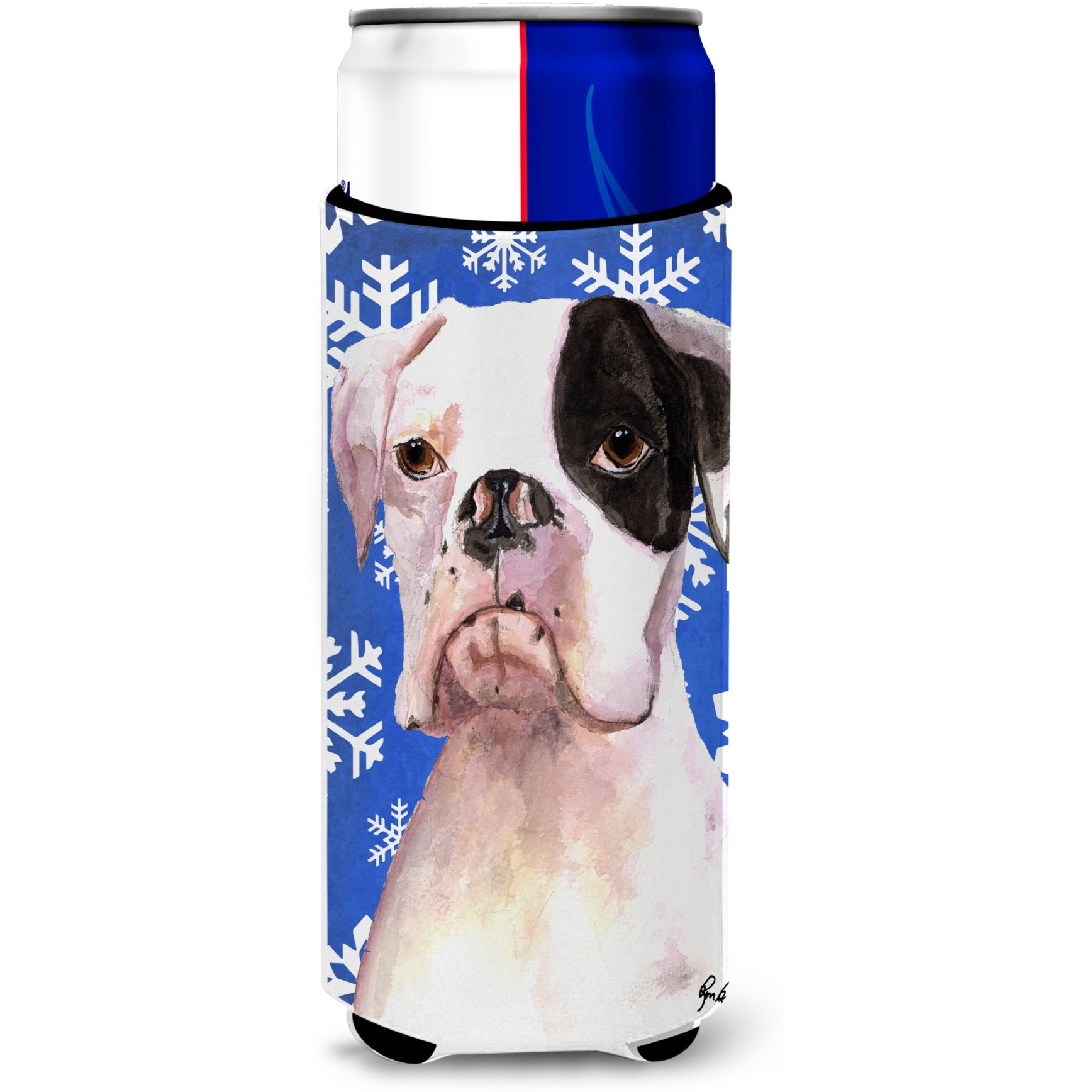 Cooper Winter Snowflakes Boxer Ultra Beverage Insulators for slim cans  RDR3003MUK