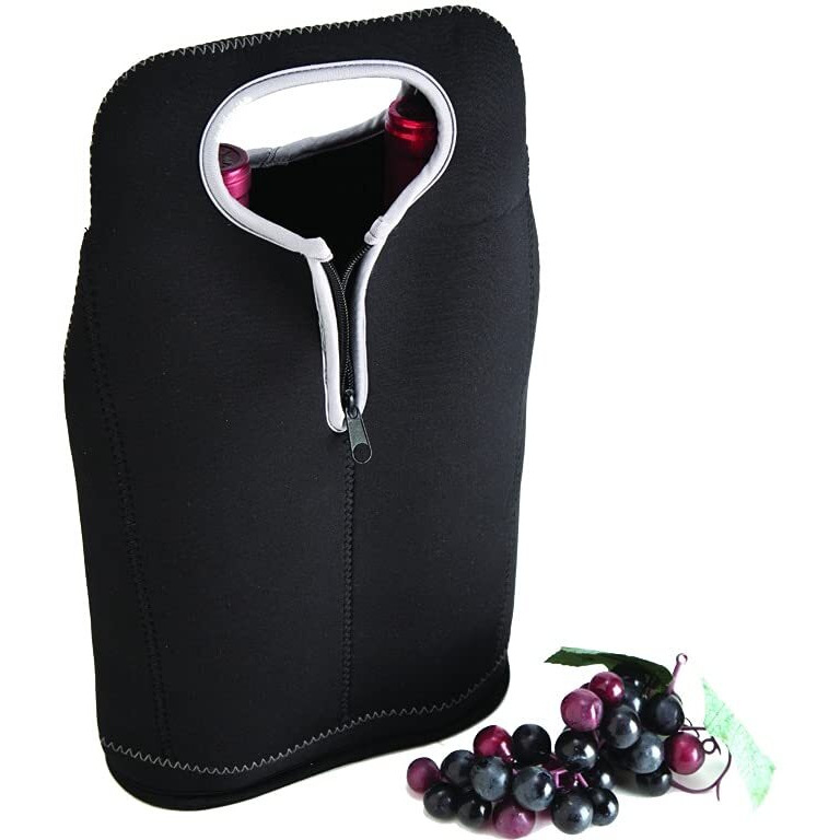 Buy Smart Depot g7313 Black Neoprene Two-Bottle Wine carrier - Black