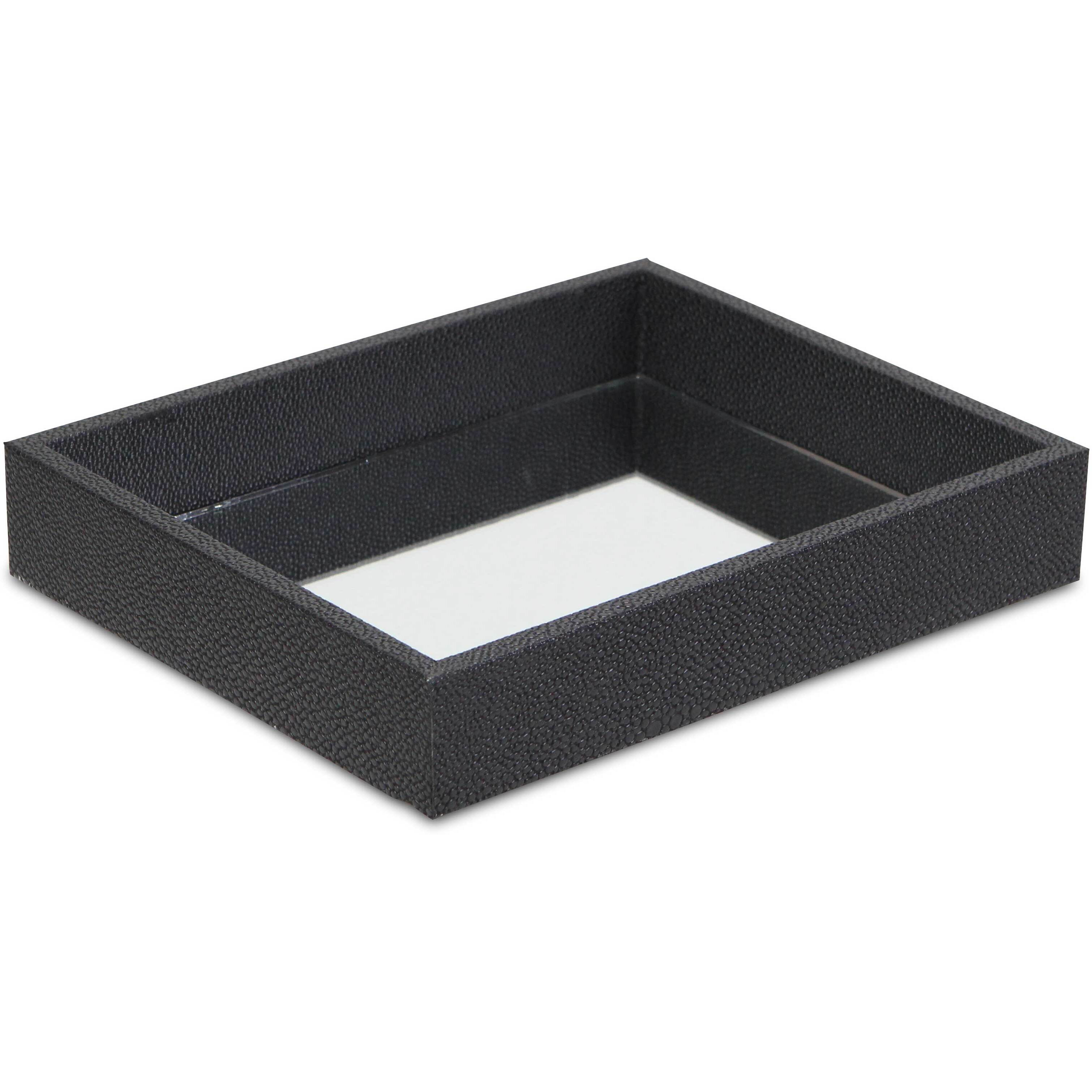 Labai Mini Shagreen Mirror Tray - Black