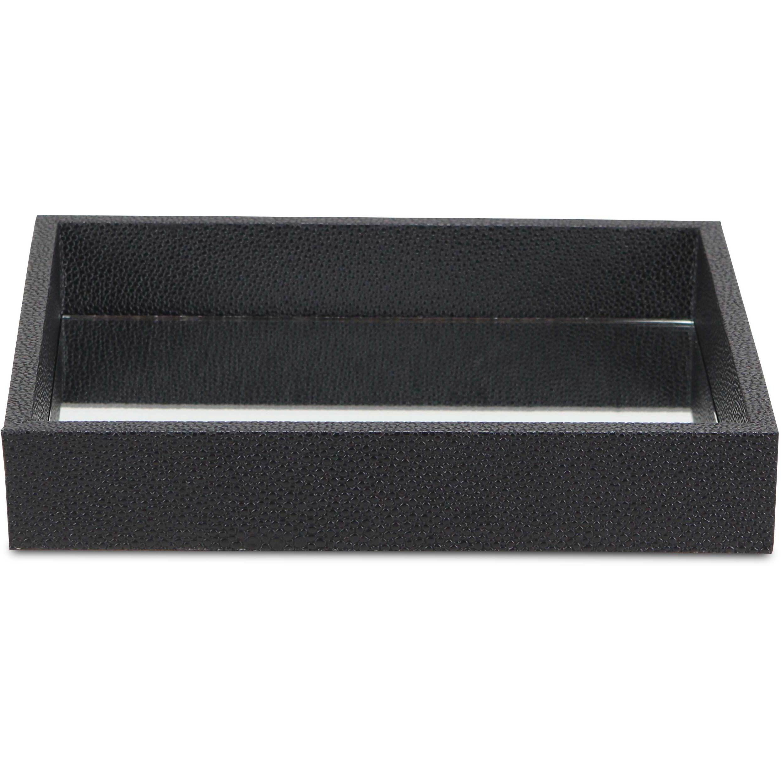 Labai Mini Shagreen Mirror Tray - Black