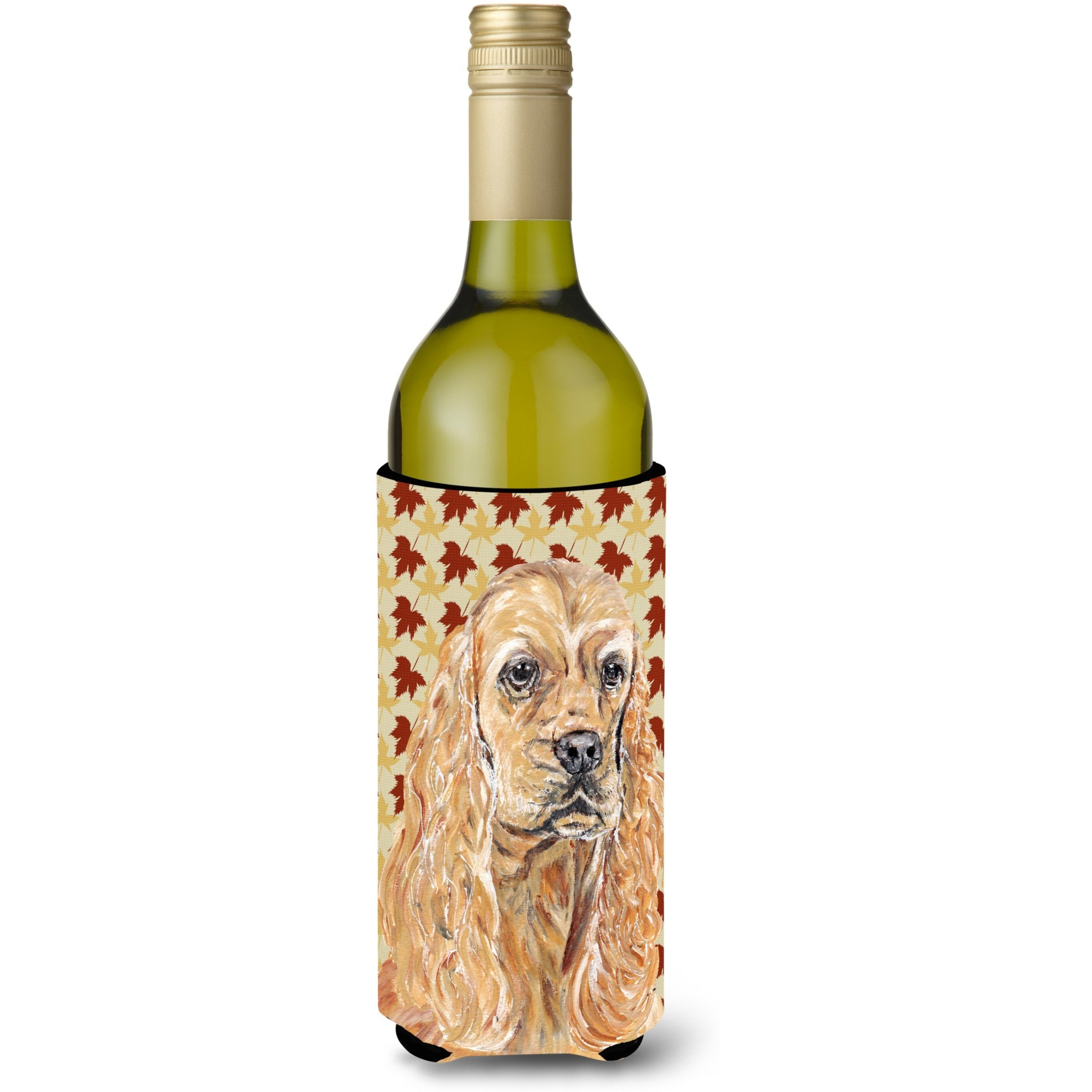 Cocker Spaniel Fall Leaves Wine Bottle Beverage Insulator Beverage Insulator Hugger