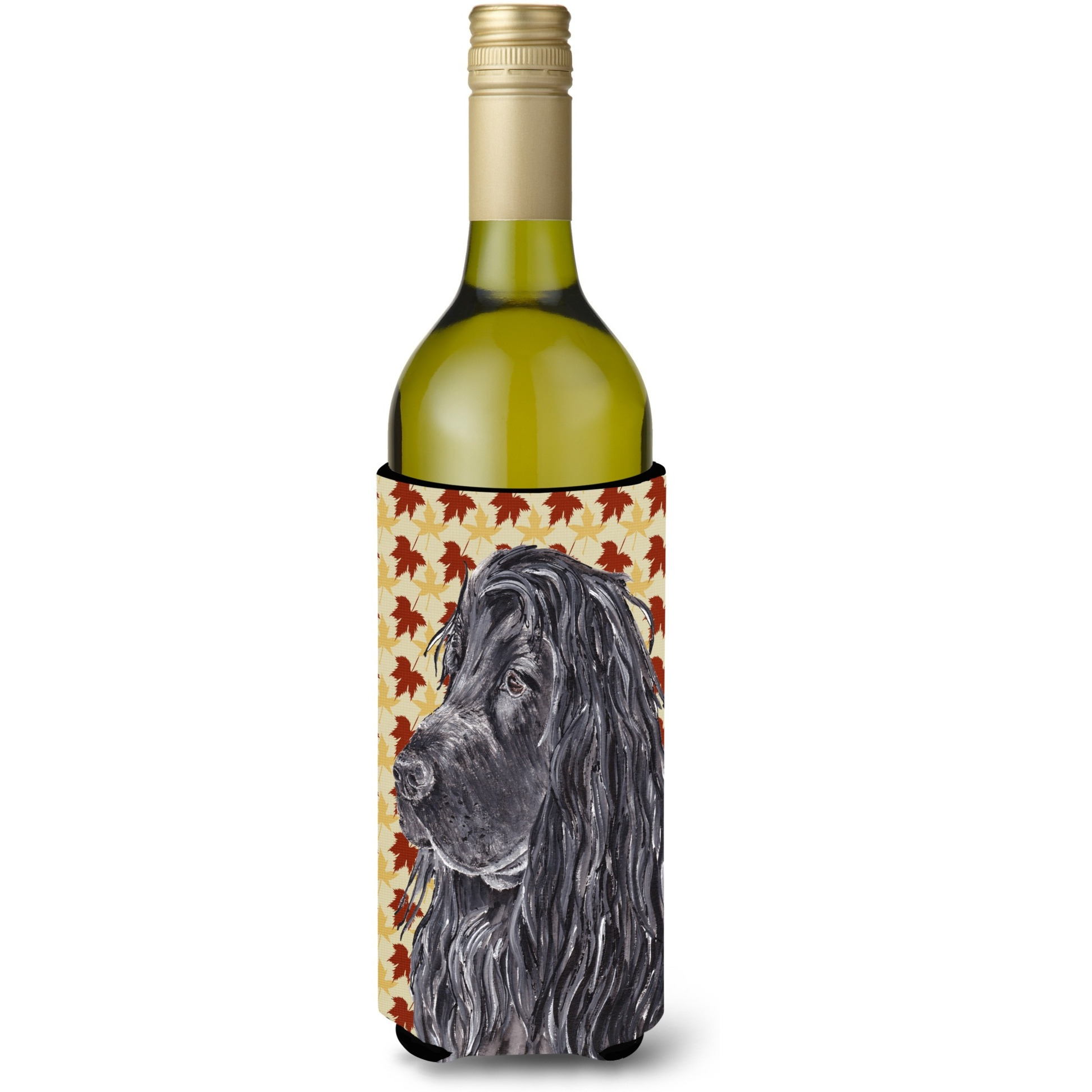 English Cocker Spaniel Fall Leaves Wine Bottle Beverage Insulator Beverage Insulator Hugger
