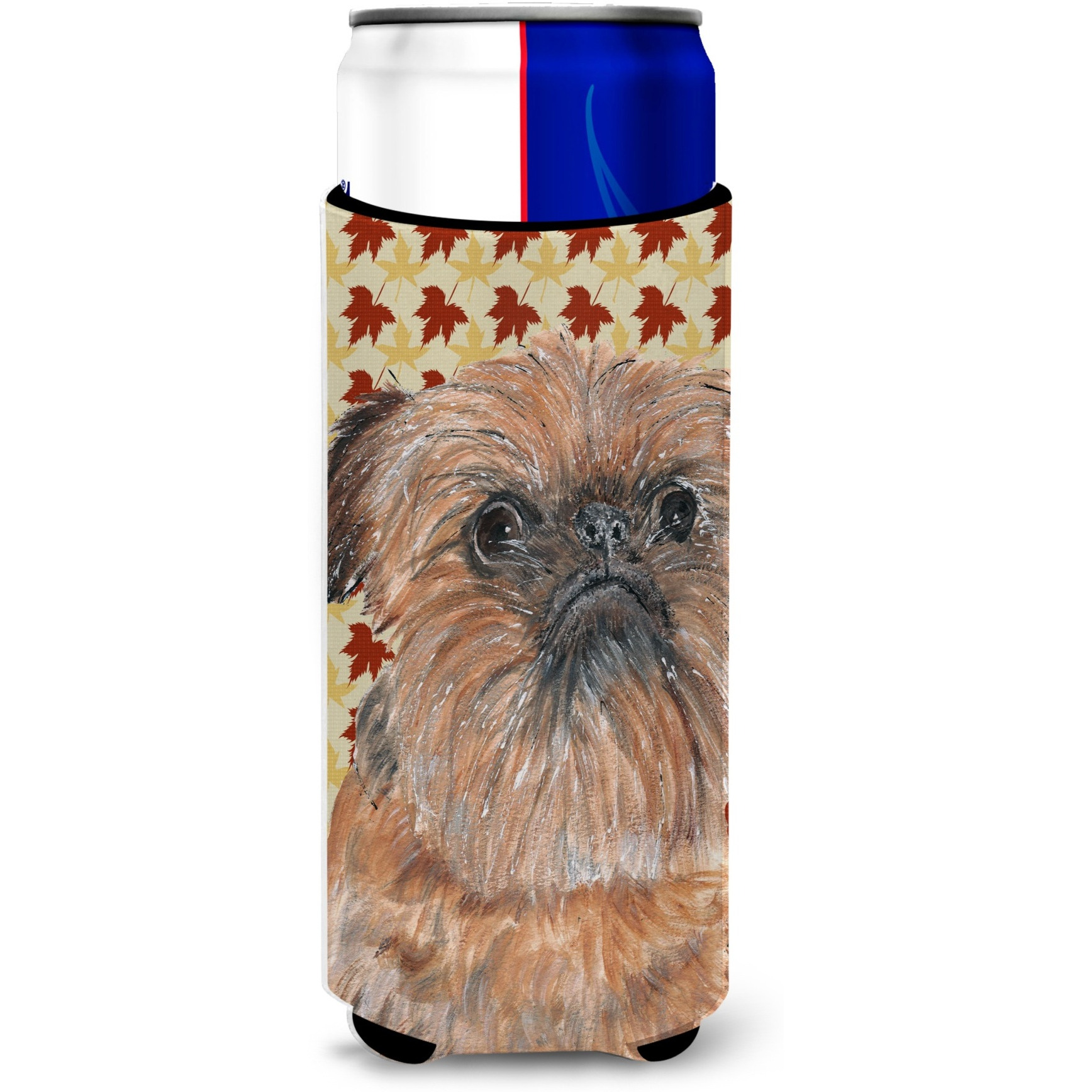 Brussels Griffon Fall Leaves Ultra Beverage Insulators for slim cans