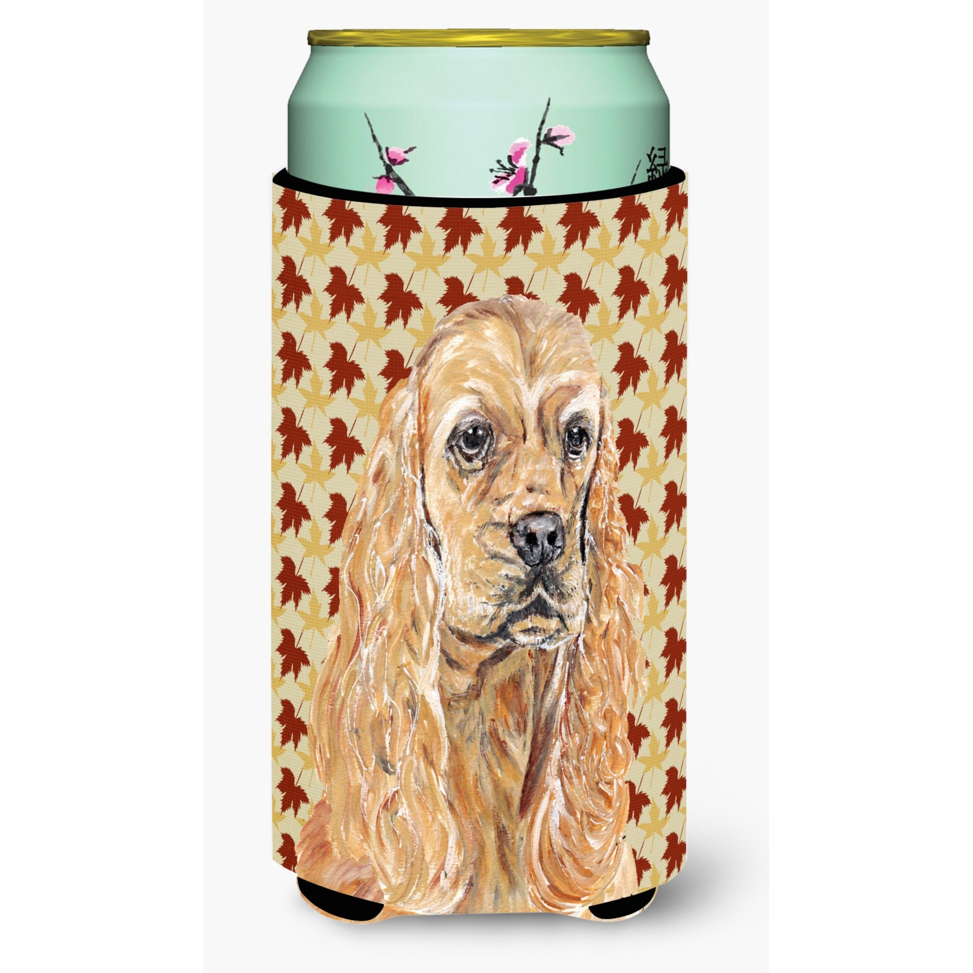 Cocker Spaniel Fall Leaves Tall Boy Beverage Insulator Beverage Insulator Hugger
