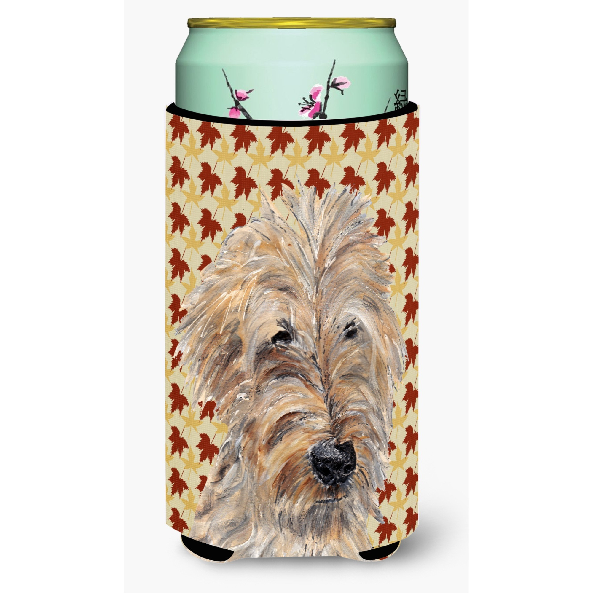 Goldendoodle Fall Leaves Tall Boy Beverage Insulator Beverage Insulator Hugger