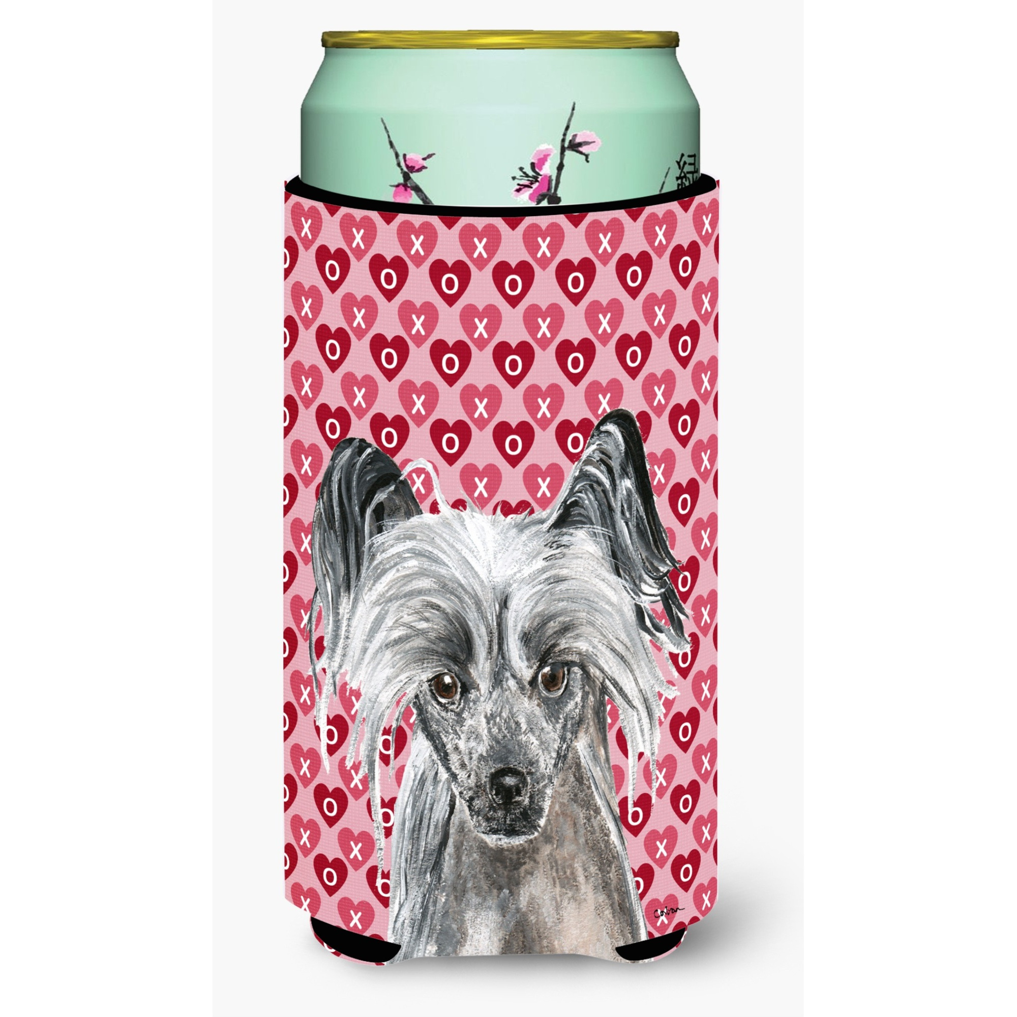 Chinese Crested Valentine's Love Tall Boy Beverage Insulator Beverage Insulator Hugger