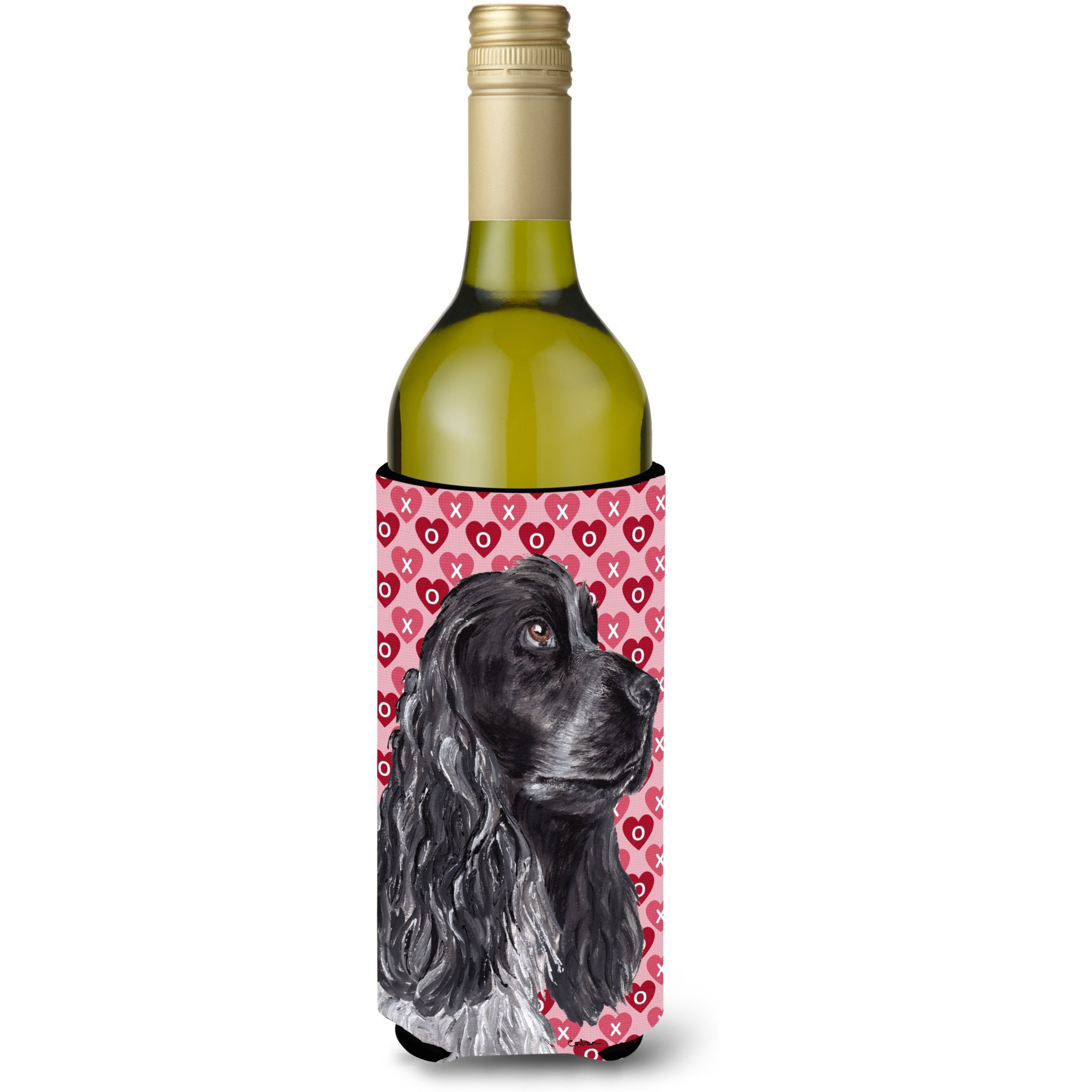 Cocker Spaniel Valentine's Love Wine Bottle Beverage Insulator Beverage Insulator Hugger