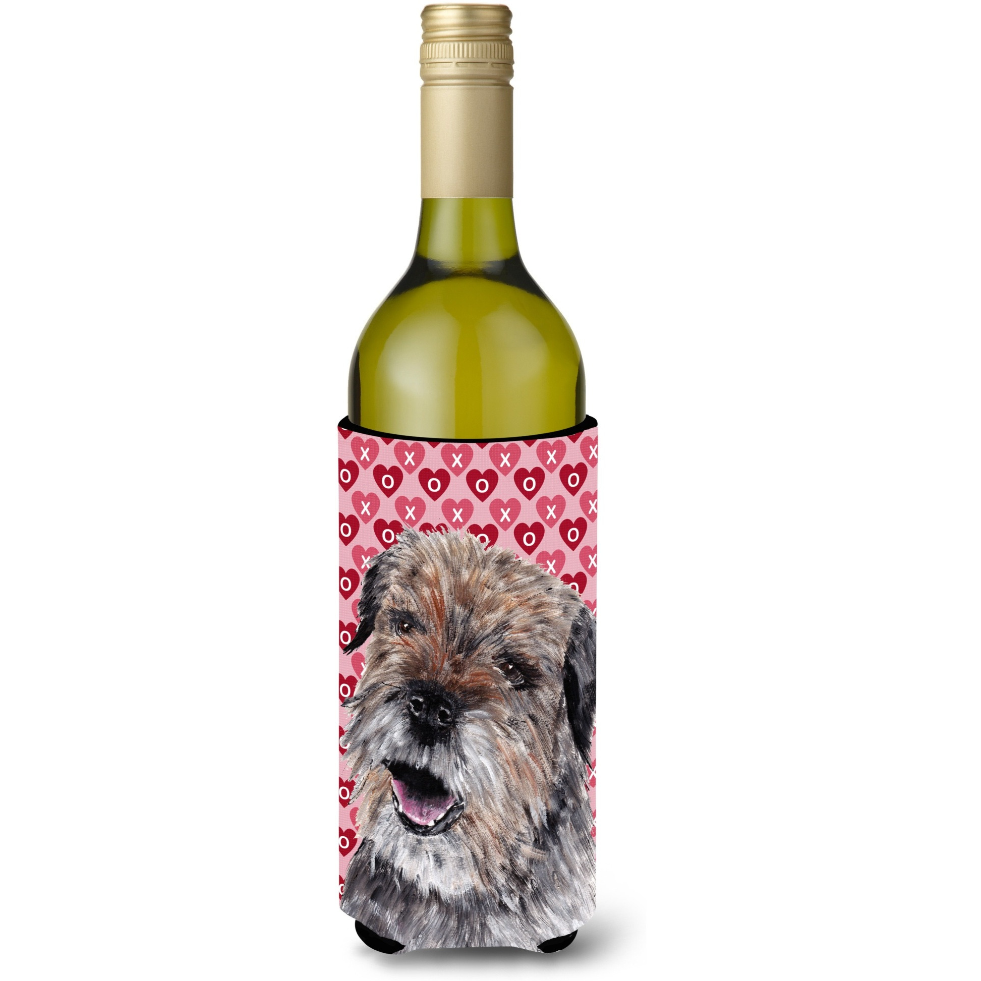 Border Terrier Valentine's Love Wine Bottle Beverage Insulator Beverage Insulator Hugger
