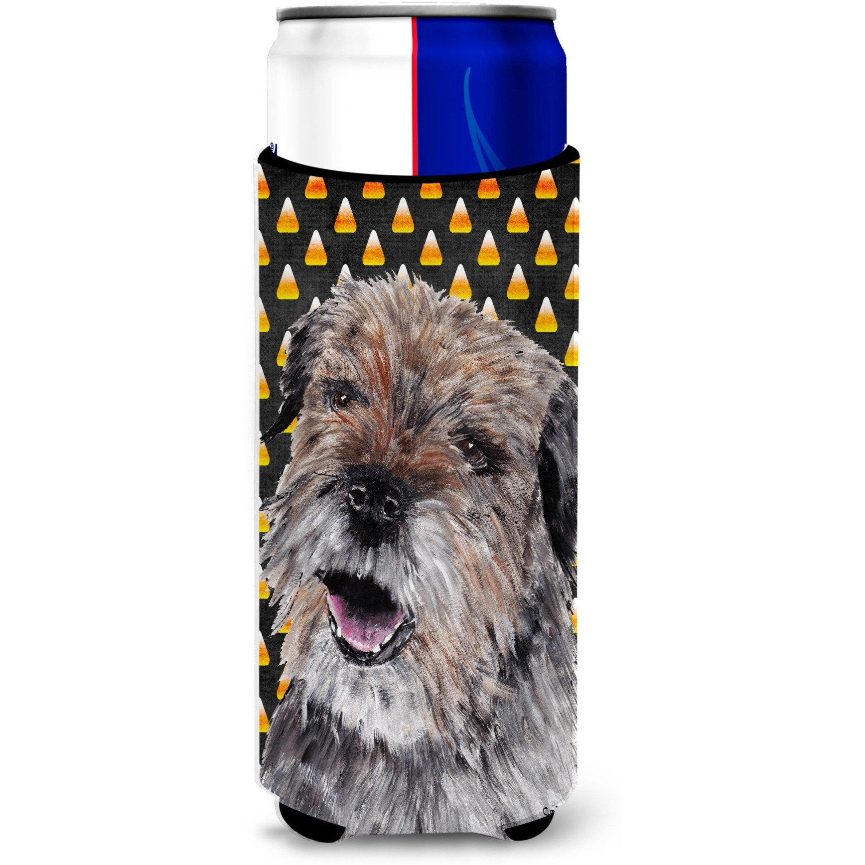 Border Terrier Halloween Candy Corn Ultra Beverage Insulators for slim cans