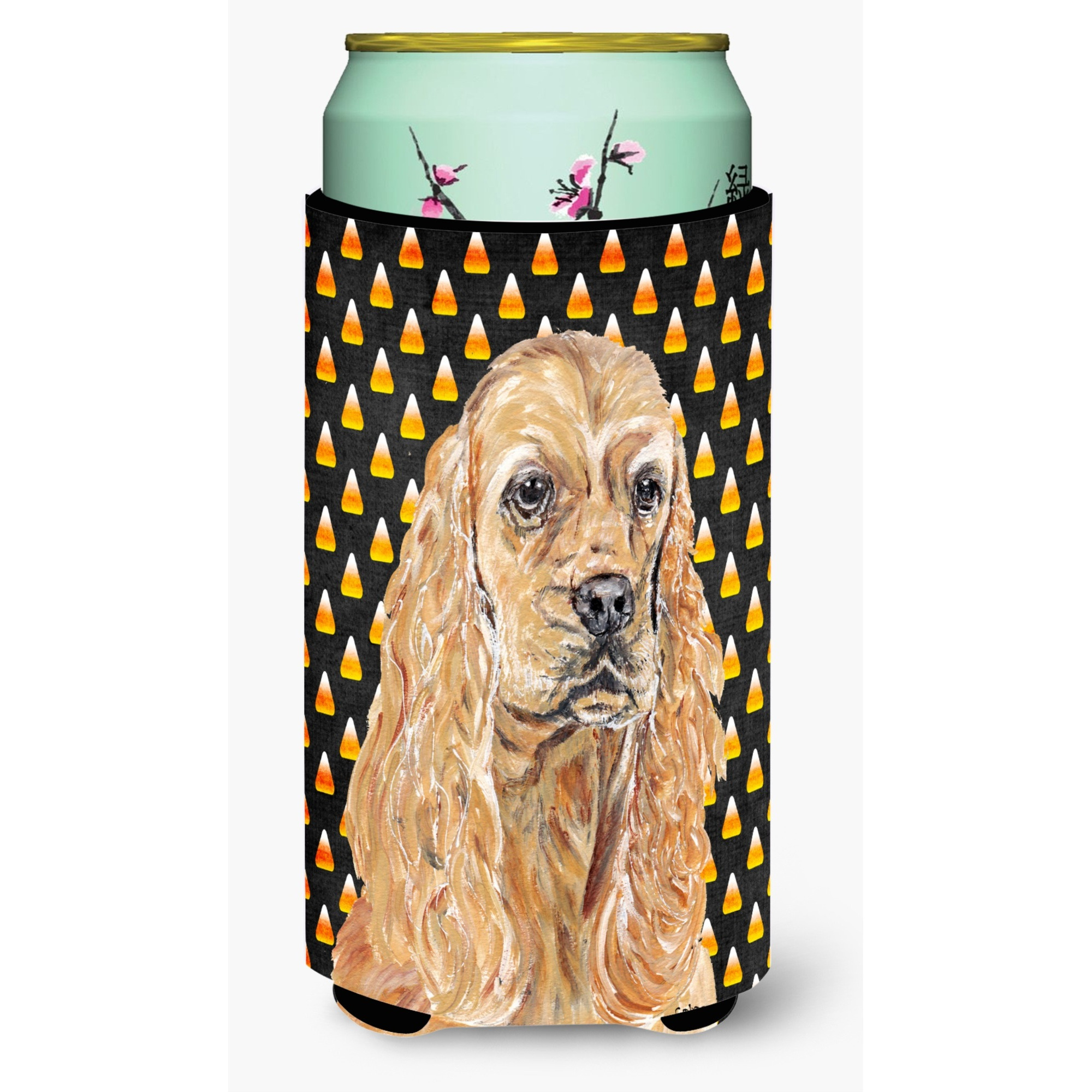 Cocker Spaniel Halloween Candy Corn Tall Boy Beverage Insulator Beverage Insulator Hugger