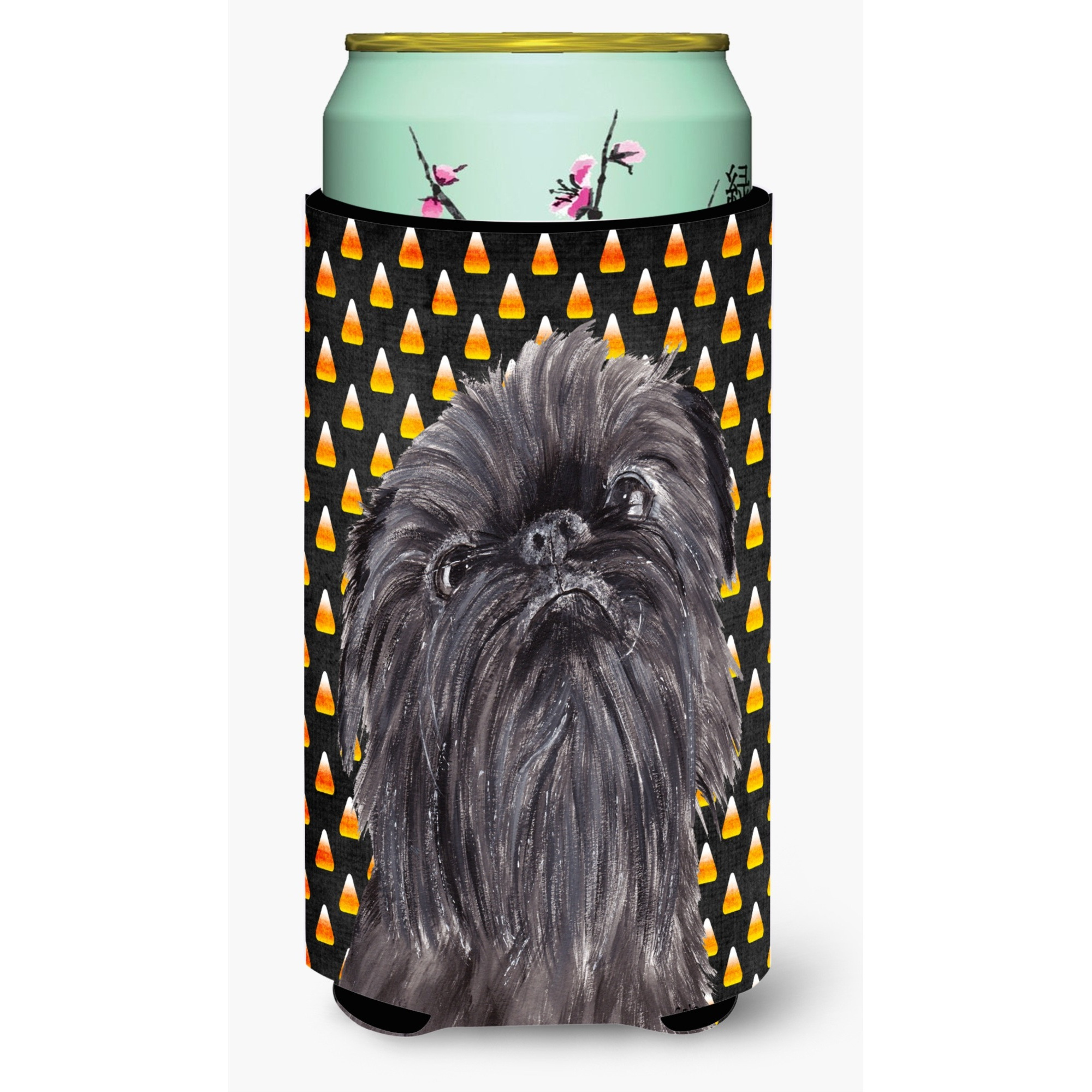 Brussels Griffon Halloween Candy Corn Tall Boy Beverage Insulator Beverage Insulator Hugger