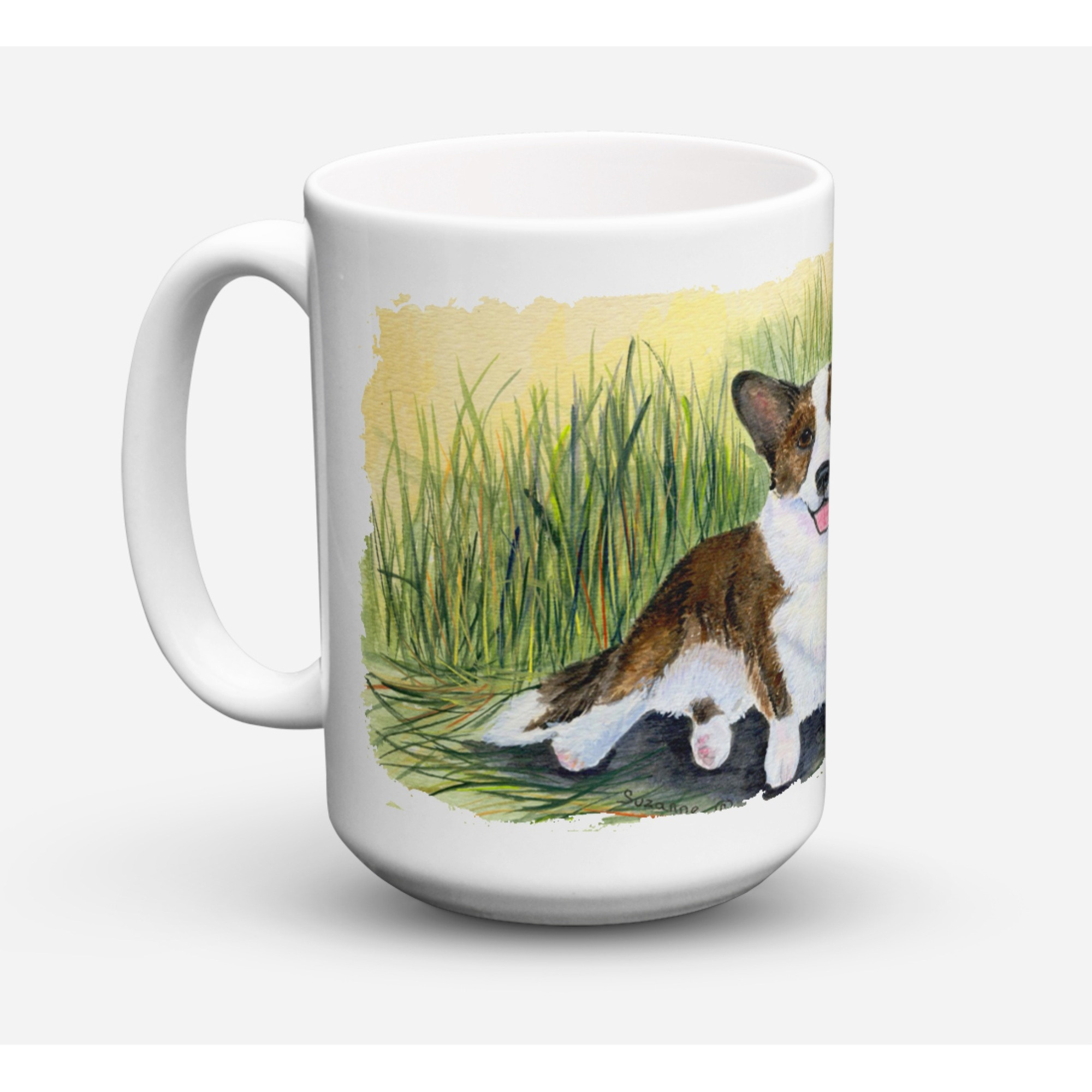 &quotCaroline's Treasures SS8004CM15 Corgi Dishwasher Safe Microwavable Ceramic Coffee Mug, 15 oz, Multicolor"