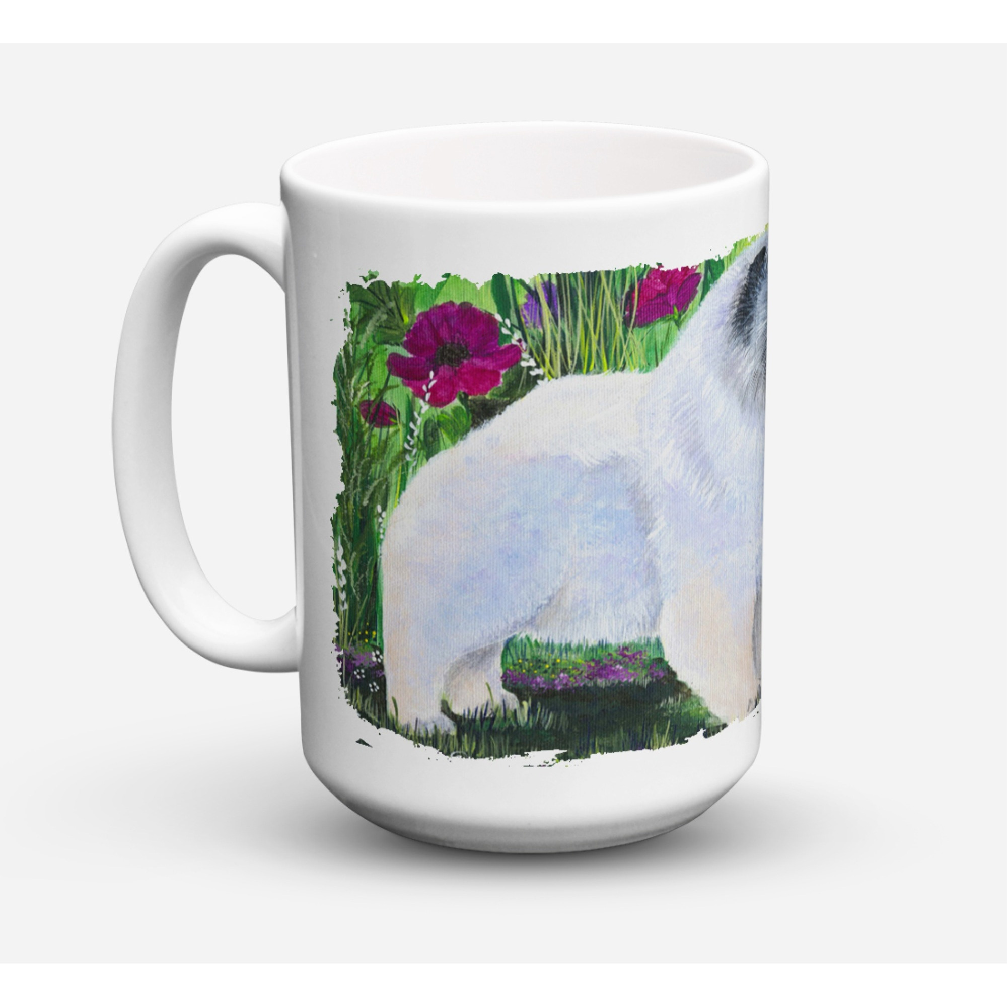 &quotCaroline's Treasures SS8424CM15 Keeshond Dishwasher Safe Microwavable Ceramic Coffee Mug, 15 oz, Multicolor"