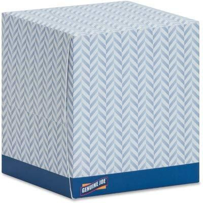Genuine Joe Cube Box Facial Tissue - 2 Ply - Interfolded - White - Soft, Comfortable, Smooth - For Face, Skin, Home, Office, Business - 85 Per Box - 36 / Carton