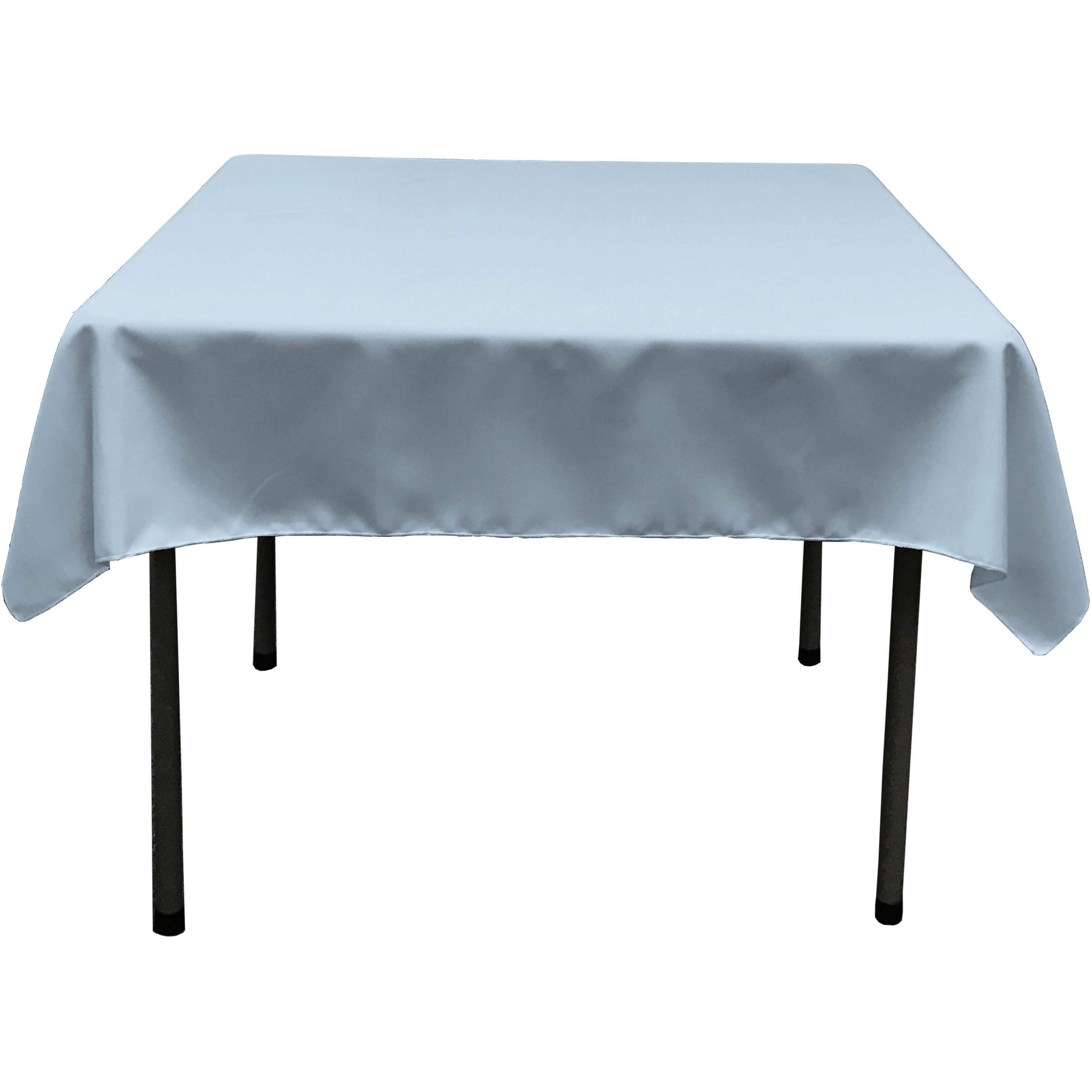 LA Linen Polyester Poplin Square Tablecloth, 52 by 52-Inch, Light Blue