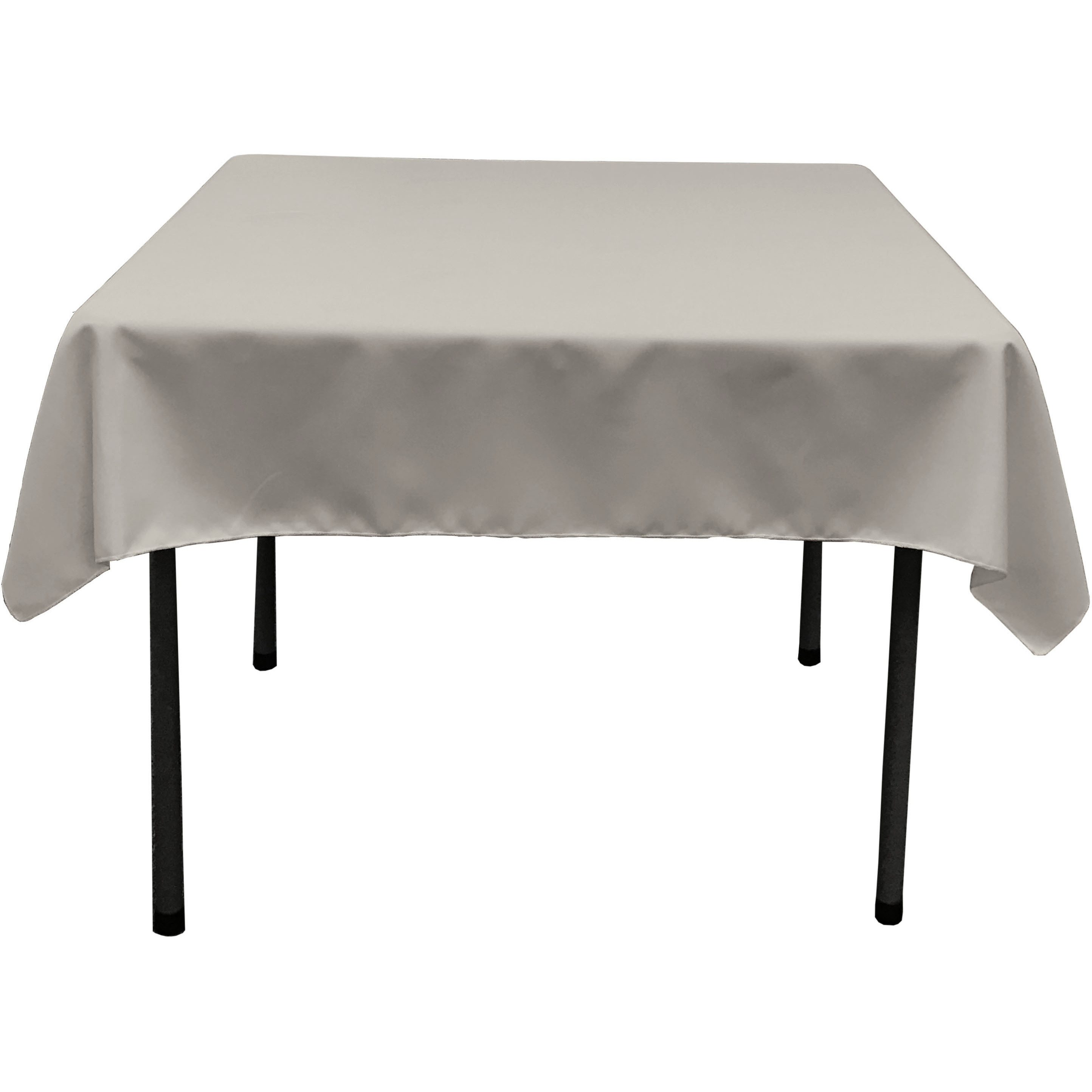 LA Linen Polyester Poplin Square Tablecloth, 52 by 52-Inch, Light Gray