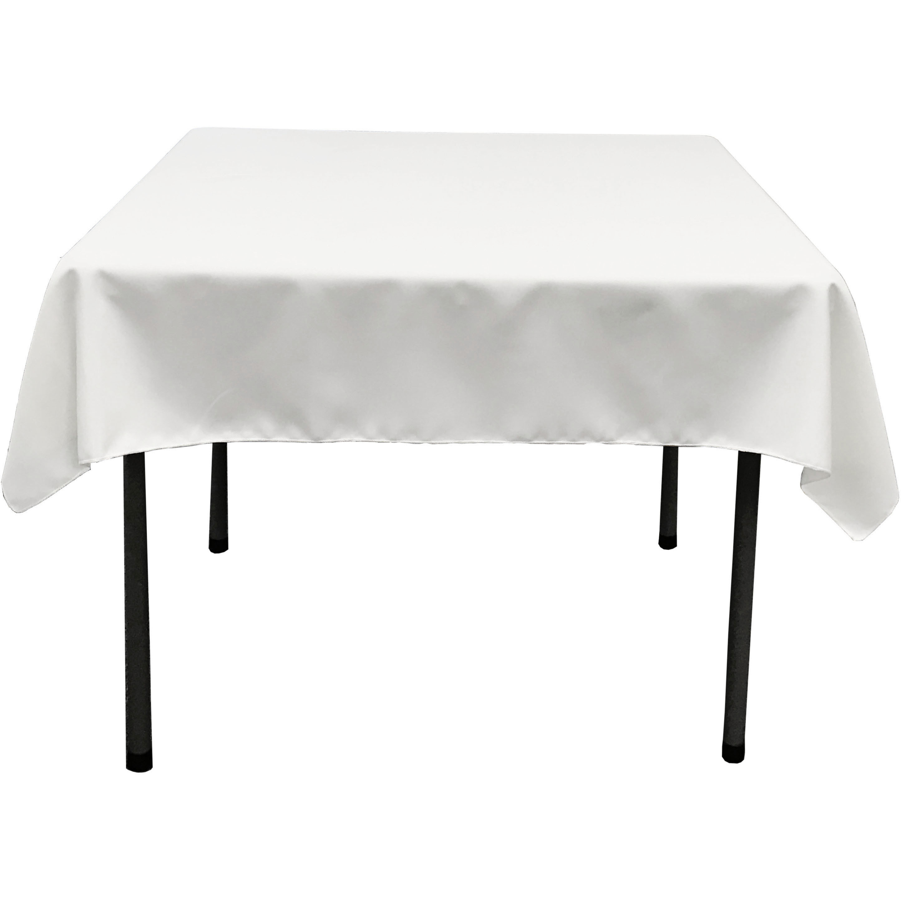 LA Linen Polyester Poplin Square Tablecloth, 52 by 52-Inch, White