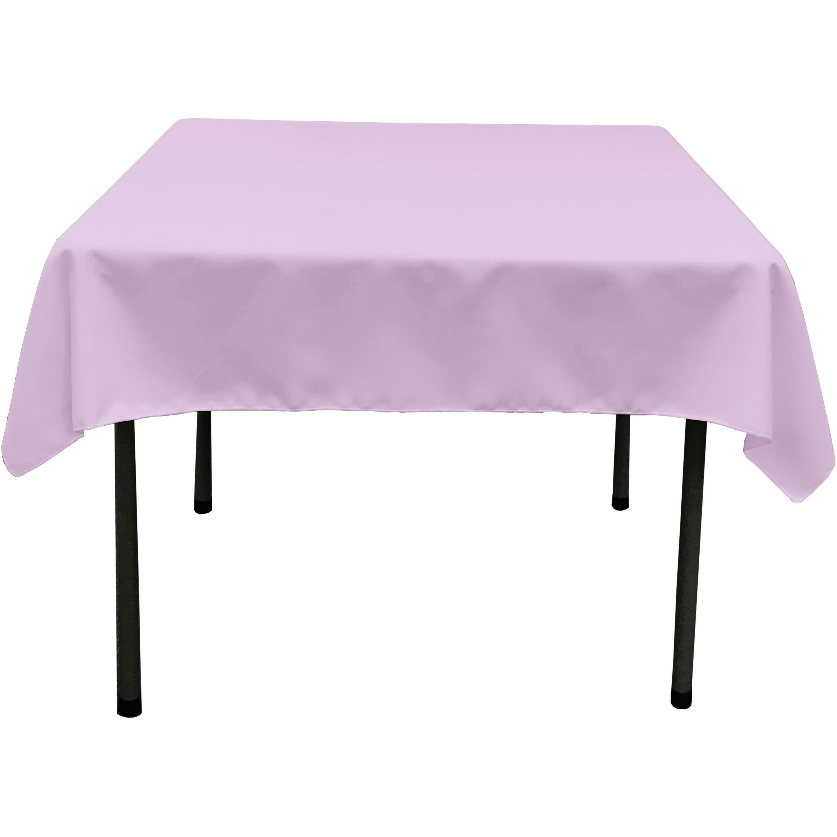 LA Linen Polyester Poplin Square Tablecloth, 58 by 58-Inch, Lilac